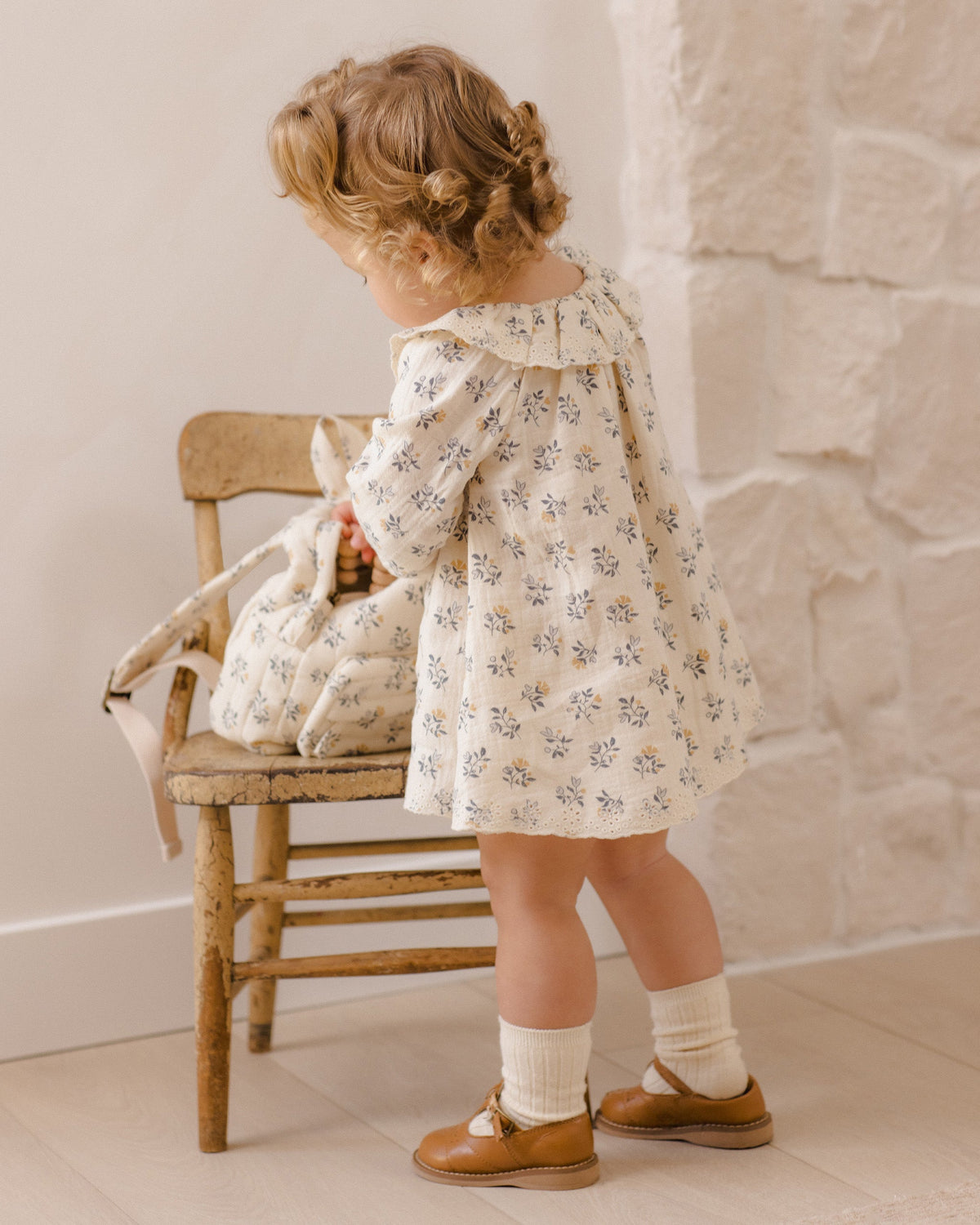Long Sleeve Isla Dress French Floral - Rylee + Cru | Kids Clothes | Trendy Baby Clothes | Modern Infant Outfits |