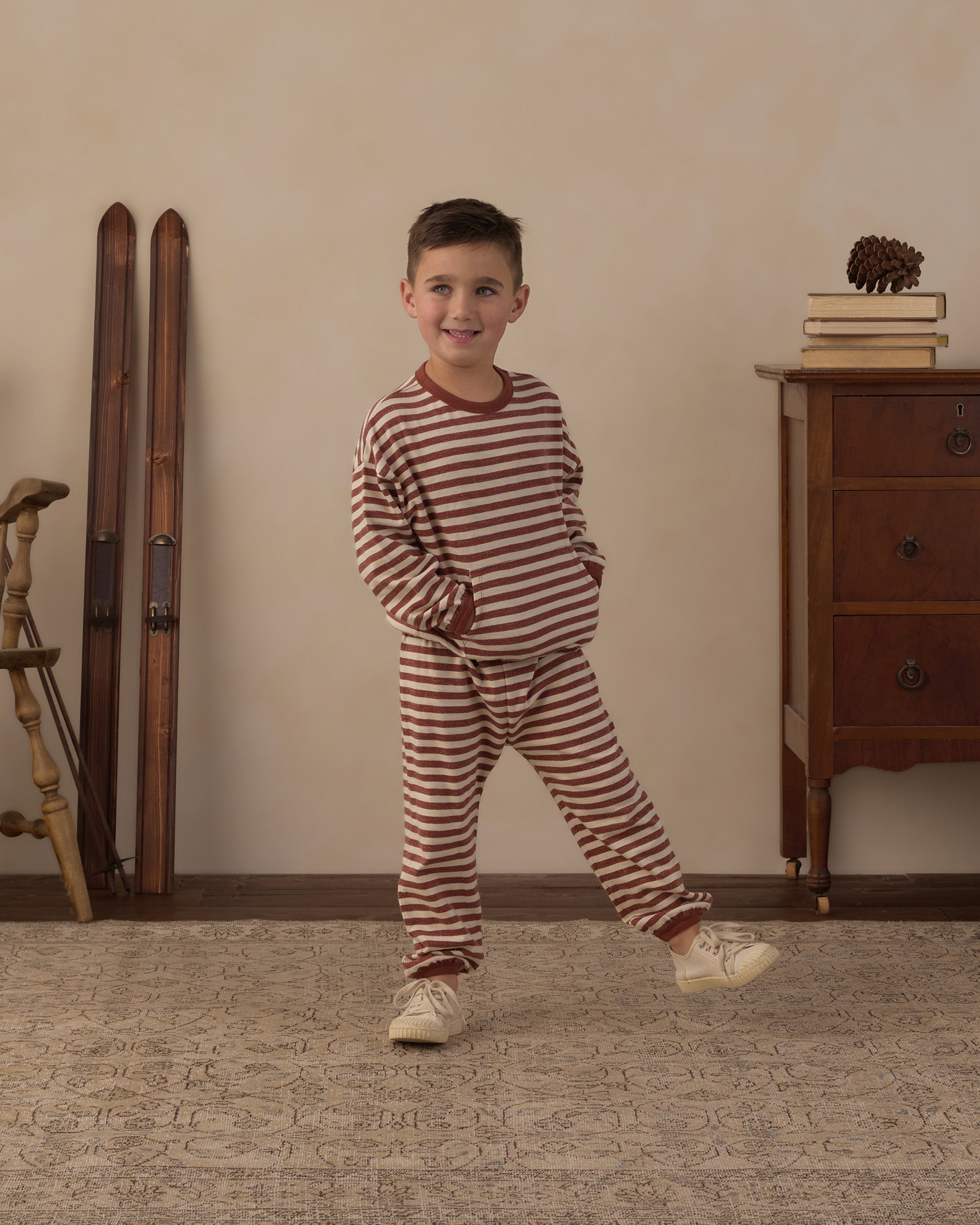 Relaxed Set Brick Stripe - Rylee + Cru | Kids Clothes | Trendy Baby Clothes | Modern Infant Outfits |