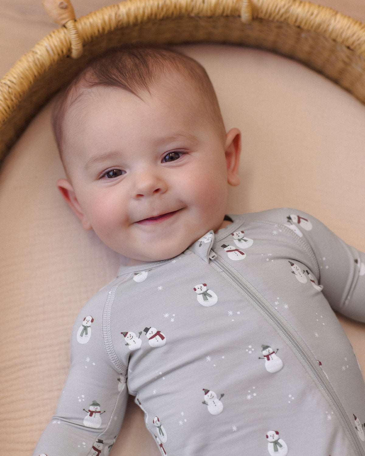 Bamboo Zip Footie Snowman - Rylee + Cru | Kids Clothes | Trendy Baby Clothes | Modern Infant Outfits |