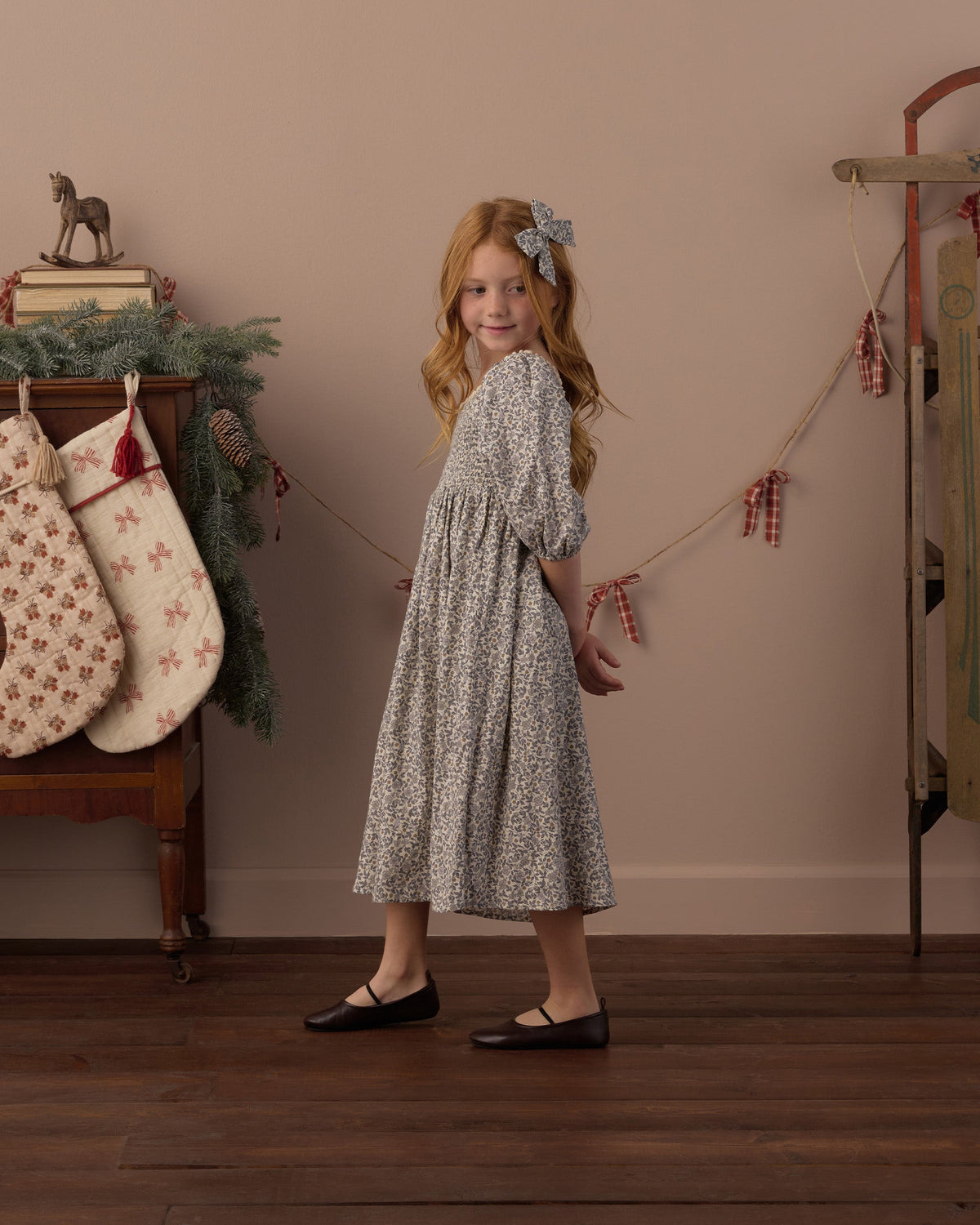 Della Dress Slate Floral - Rylee + Cru | Kids Clothes | Trendy Baby Clothes | Modern Infant Outfits |