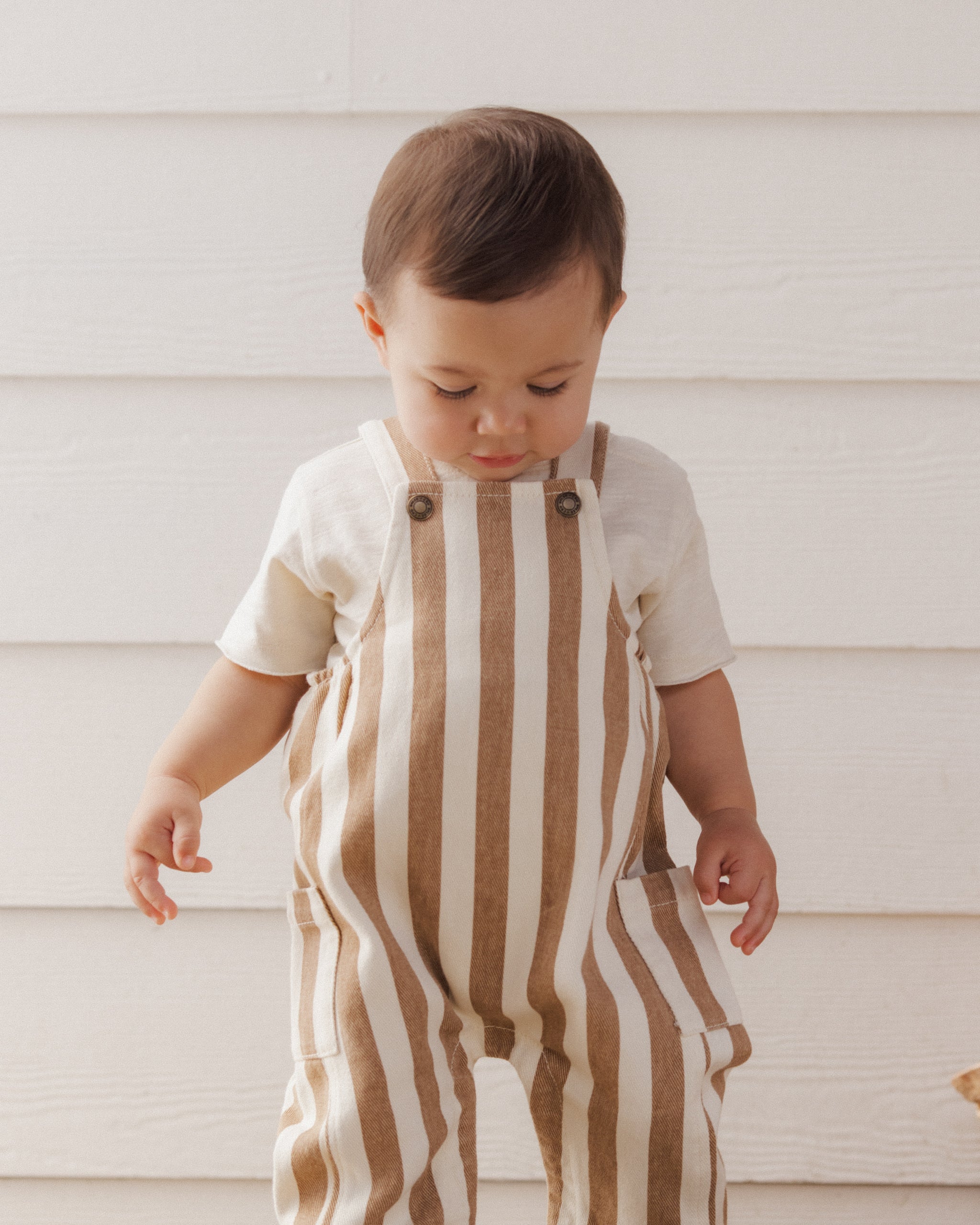 Cargo Baby Overall Fawn Pinstripe - Rylee + Cru | Kids Clothes | Trendy Baby Clothes | Modern Infant Outfits |