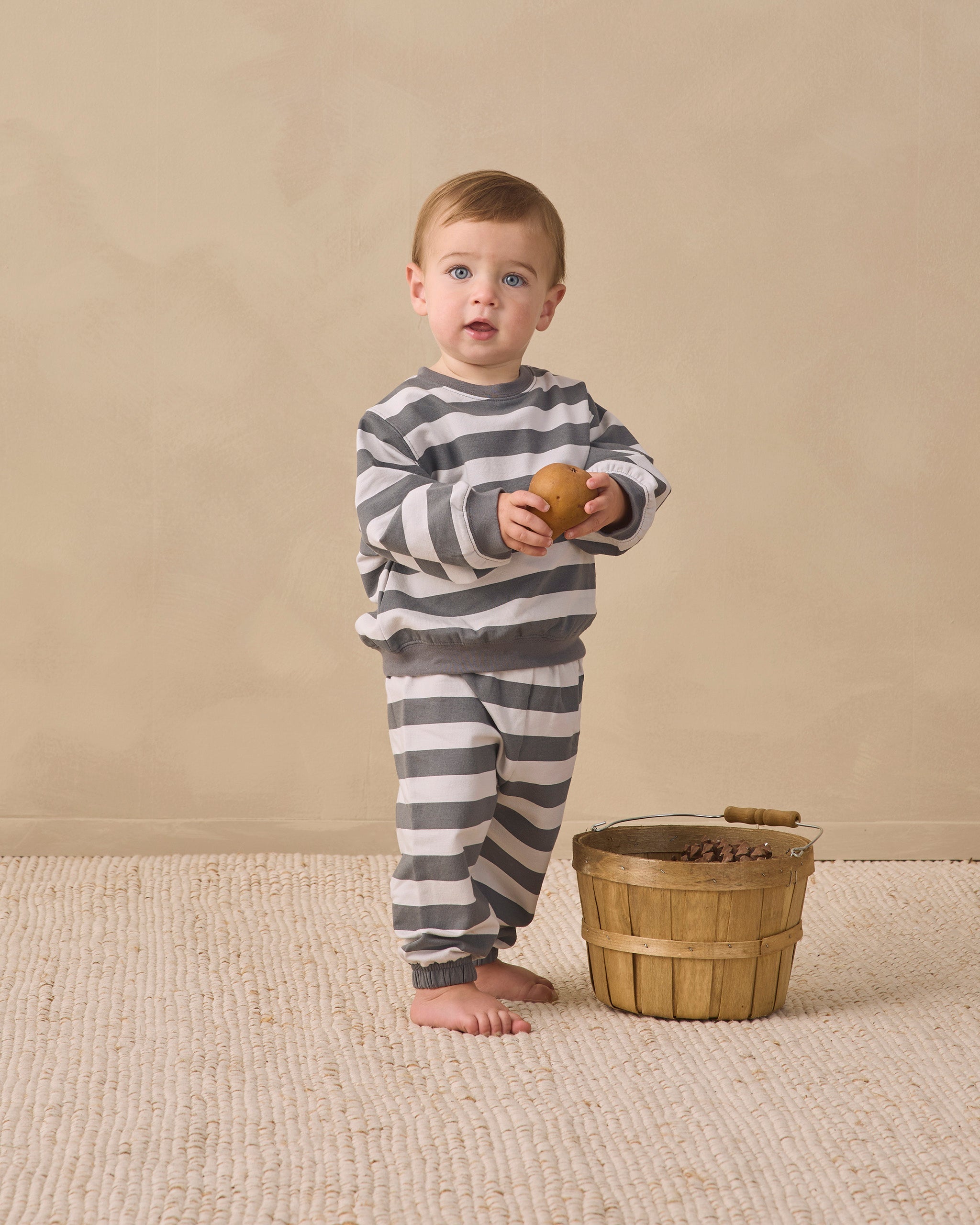 Oversized Crew Sweatshirt Midnight Stripe - Rylee + Cru | Kids Clothes | Trendy Baby Clothes | Modern Infant Outfits |
