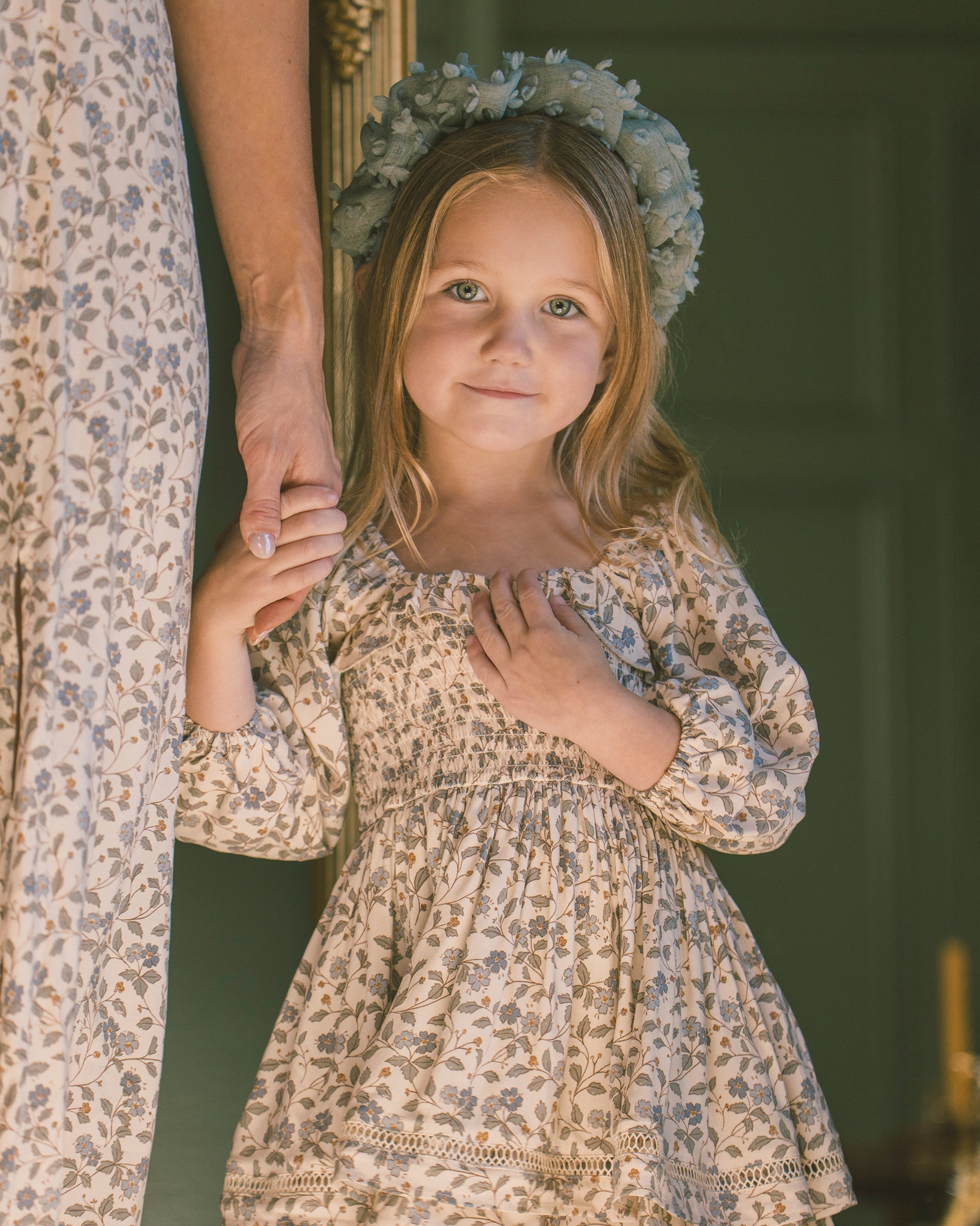 Elodie Dress Blue Garden - Rylee + Cru | Kids Clothes | Trendy Baby Clothes | Modern Infant Outfits |