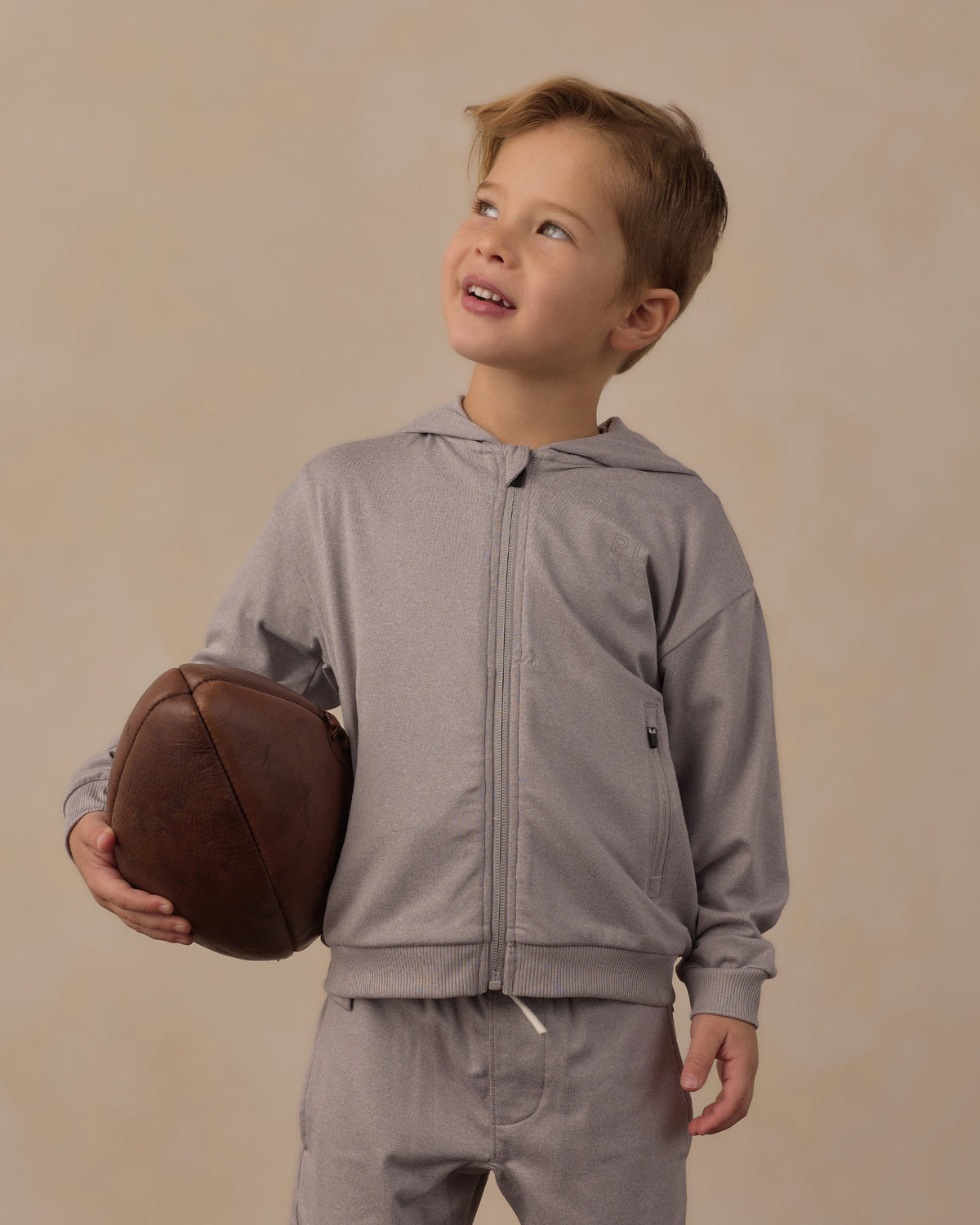 Tech Hoodie Heathered Dusty Blue - Rylee + Cru | Kids Clothes | Trendy Baby Clothes | Modern Infant Outfits |