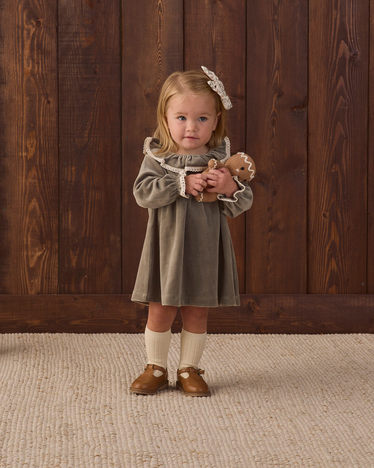 Velour Baby Dress Spruce - Rylee + Cru | Kids Clothes | Trendy Baby Clothes | Modern Infant Outfits |