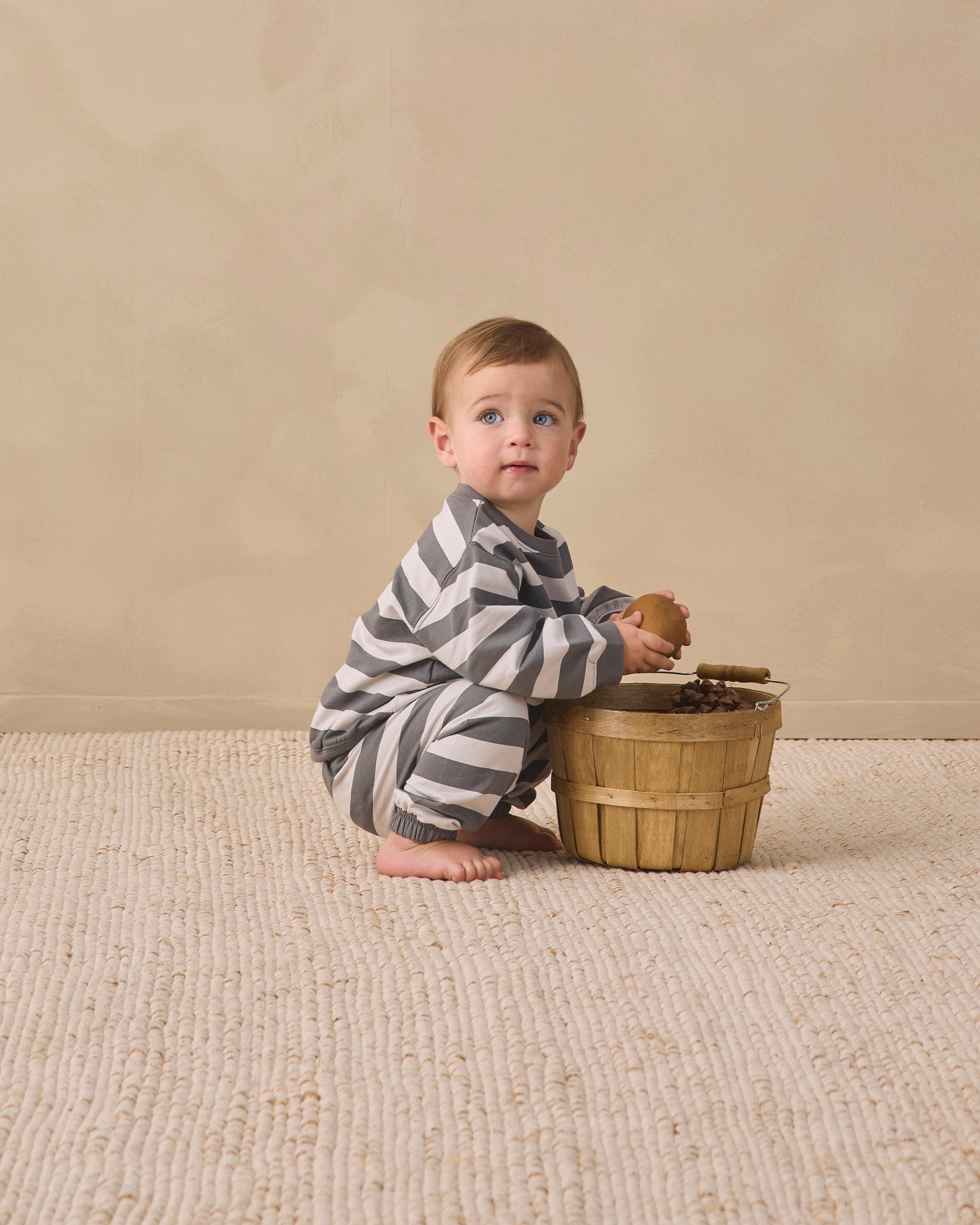 Oversized Crew Sweatshirt Midnight Stripe - Rylee + Cru | Kids Clothes | Trendy Baby Clothes | Modern Infant Outfits |