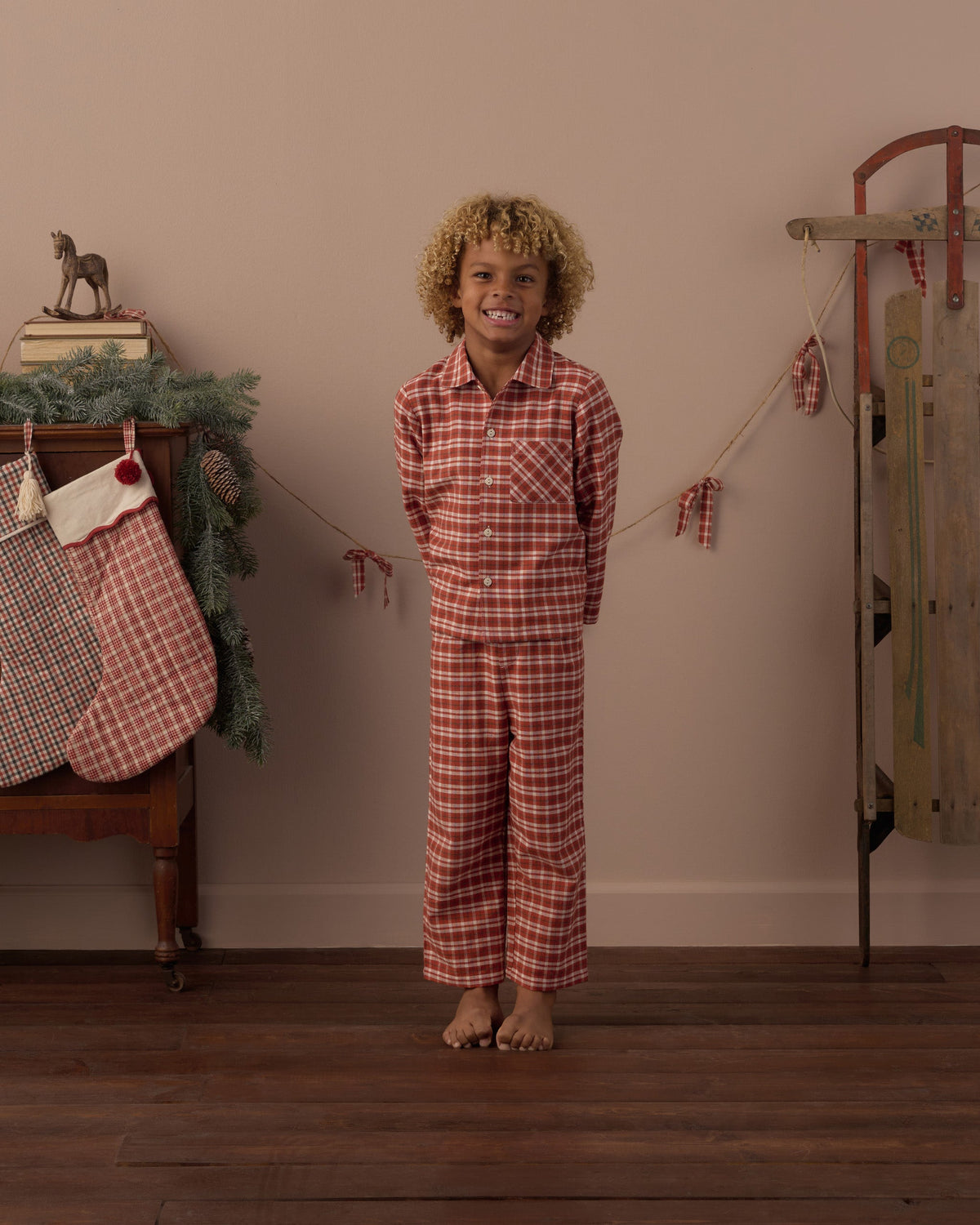 Long Sleeve Pajamas Ruby Plaid - Rylee + Cru | Kids Clothes | Trendy Baby Clothes | Modern Infant Outfits |