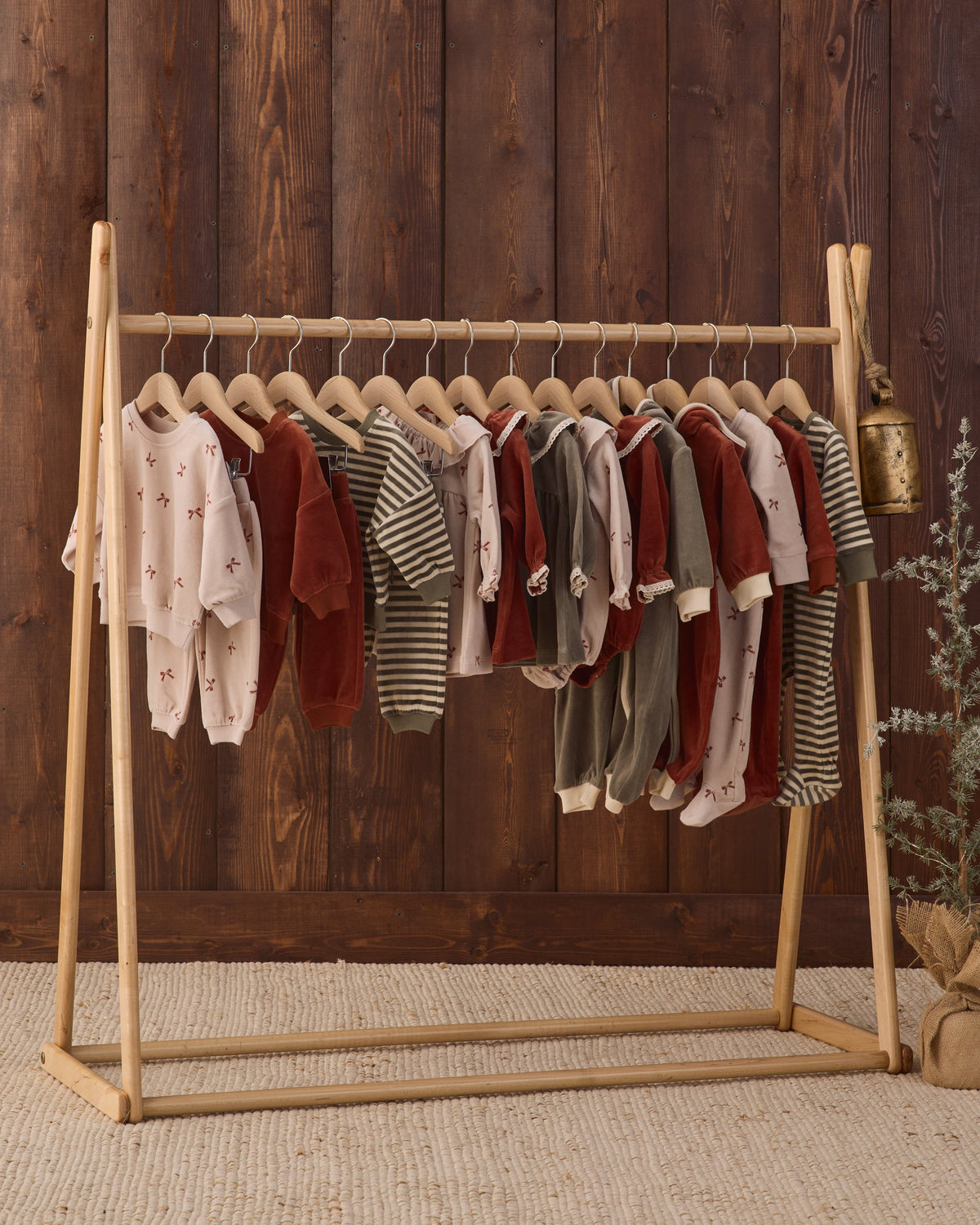 Velour Relaxed Sweatpant Redwood - Rylee + Cru | Kids Clothes | Trendy Baby Clothes | Modern Infant Outfits |