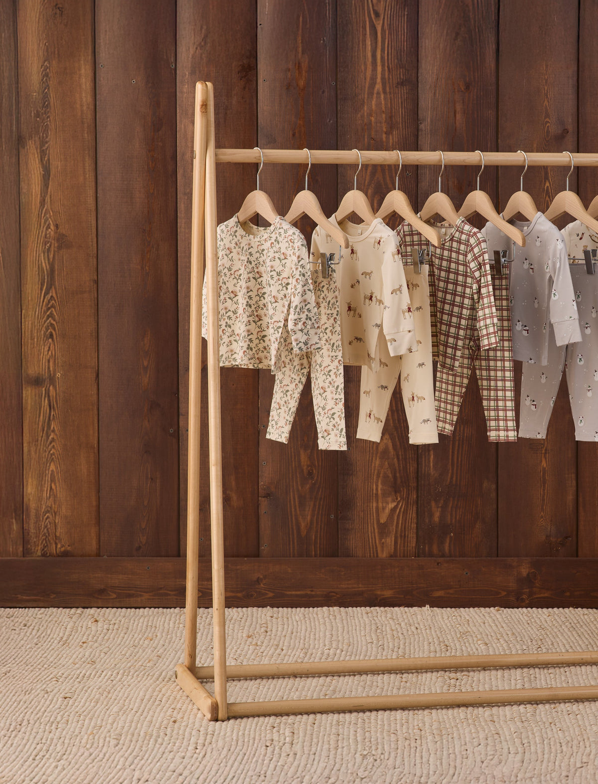 Bamboo Pajama Set Holiday Floral - Rylee + Cru | Kids Clothes | Trendy Baby Clothes | Modern Infant Outfits |