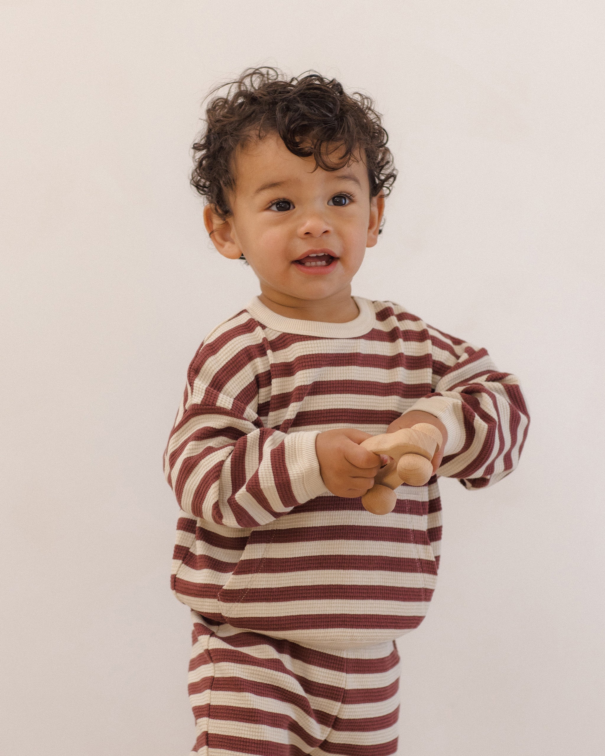 Waffle Slouch Set Black Cherry Stripe - Rylee + Cru | Kids Clothes | Trendy Baby Clothes | Modern Infant Outfits |