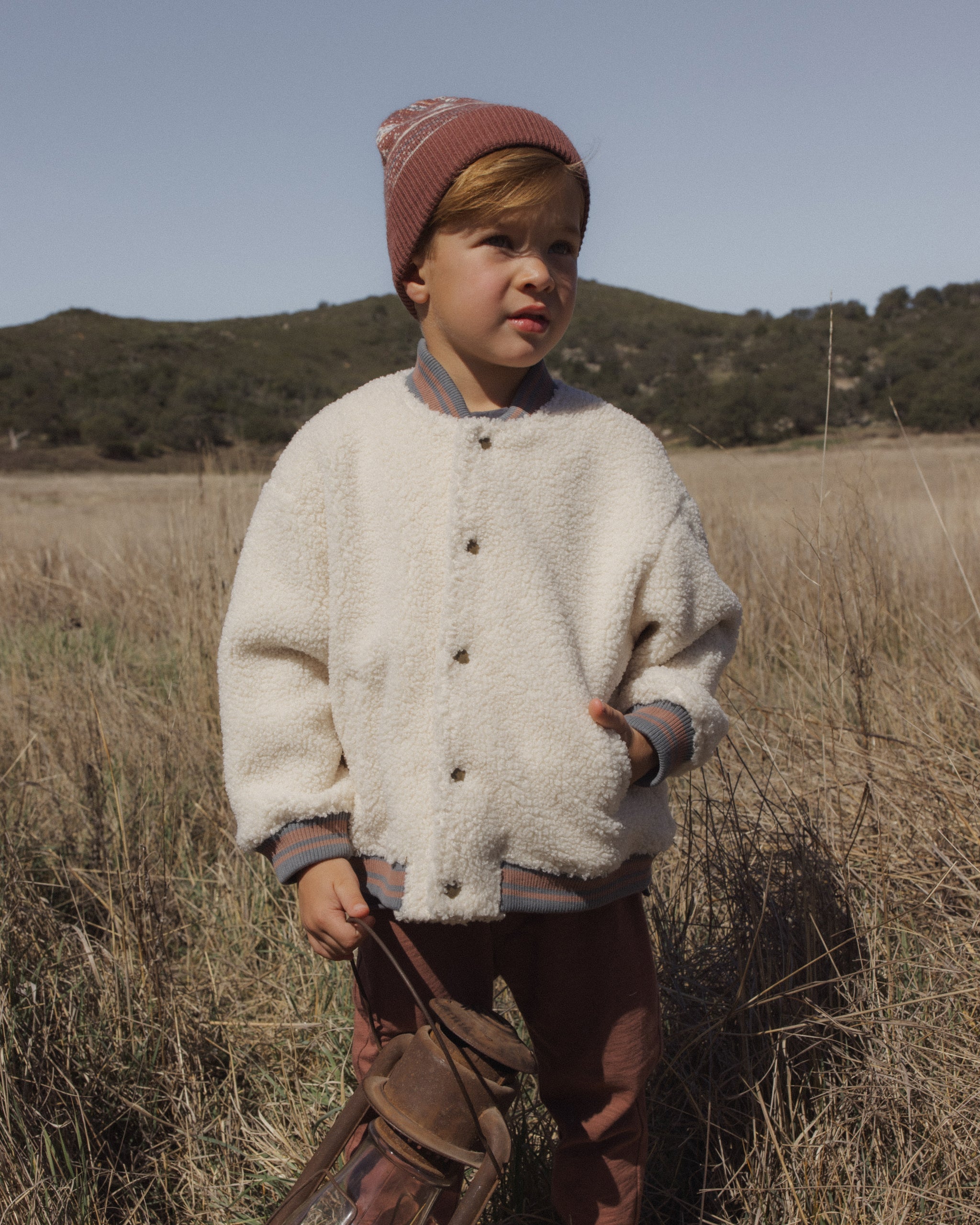 Sherpa Bomber Natural - Rylee + Cru | Kids Clothes | Trendy Baby Clothes | Modern Infant Outfits |