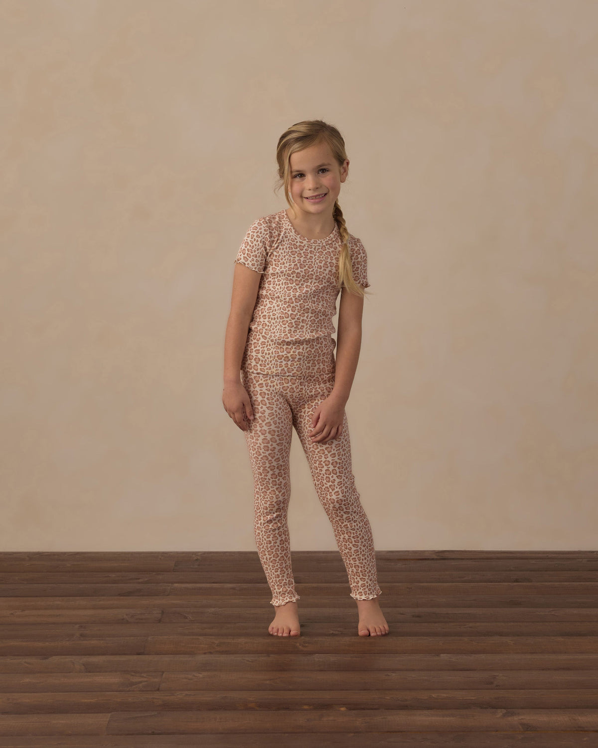 Ribbed Basic Tee Pink Leopard - Rylee + Cru | Kids Clothes | Trendy Baby Clothes | Modern Infant Outfits |