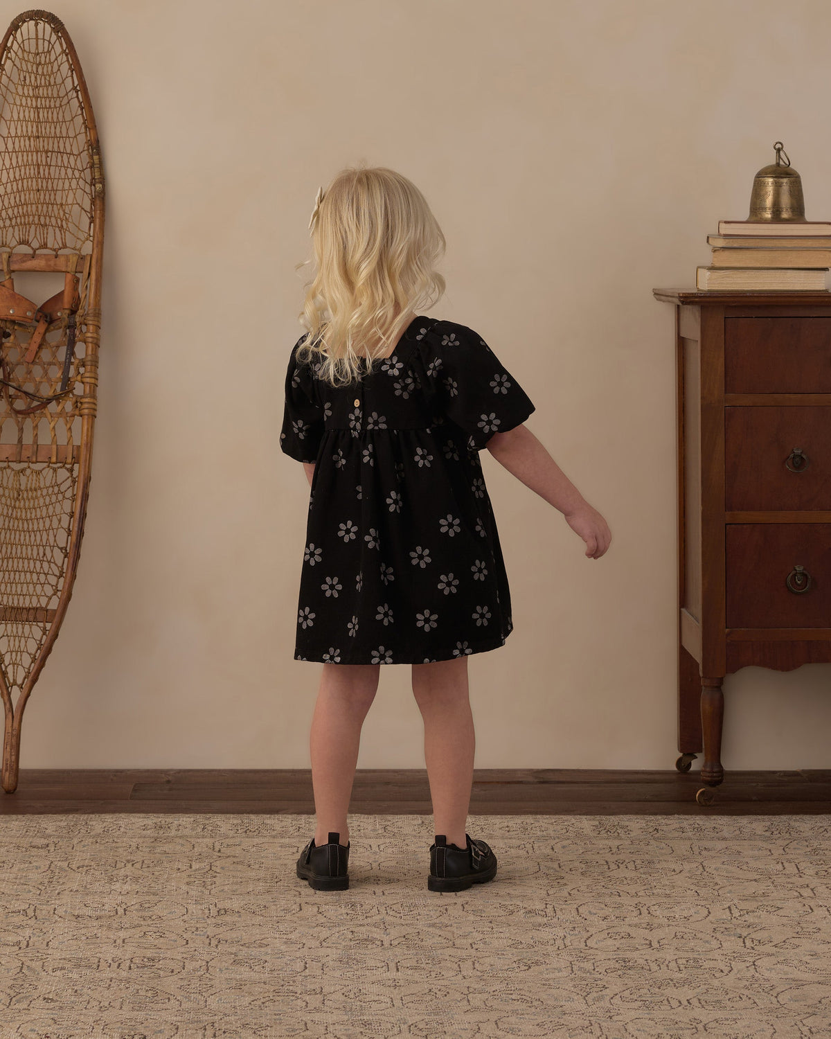 Gretta Babydoll Dress Black Daisy - Rylee + Cru | Kids Clothes | Trendy Baby Clothes | Modern Infant Outfits |