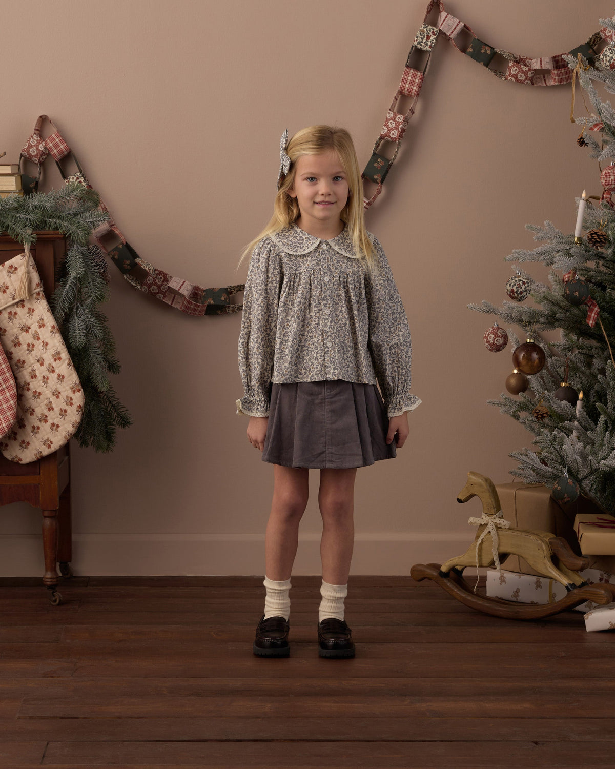 Pleated Denim Skirt Slate - Rylee + Cru | Kids Clothes | Trendy Baby Clothes | Modern Infant Outfits |