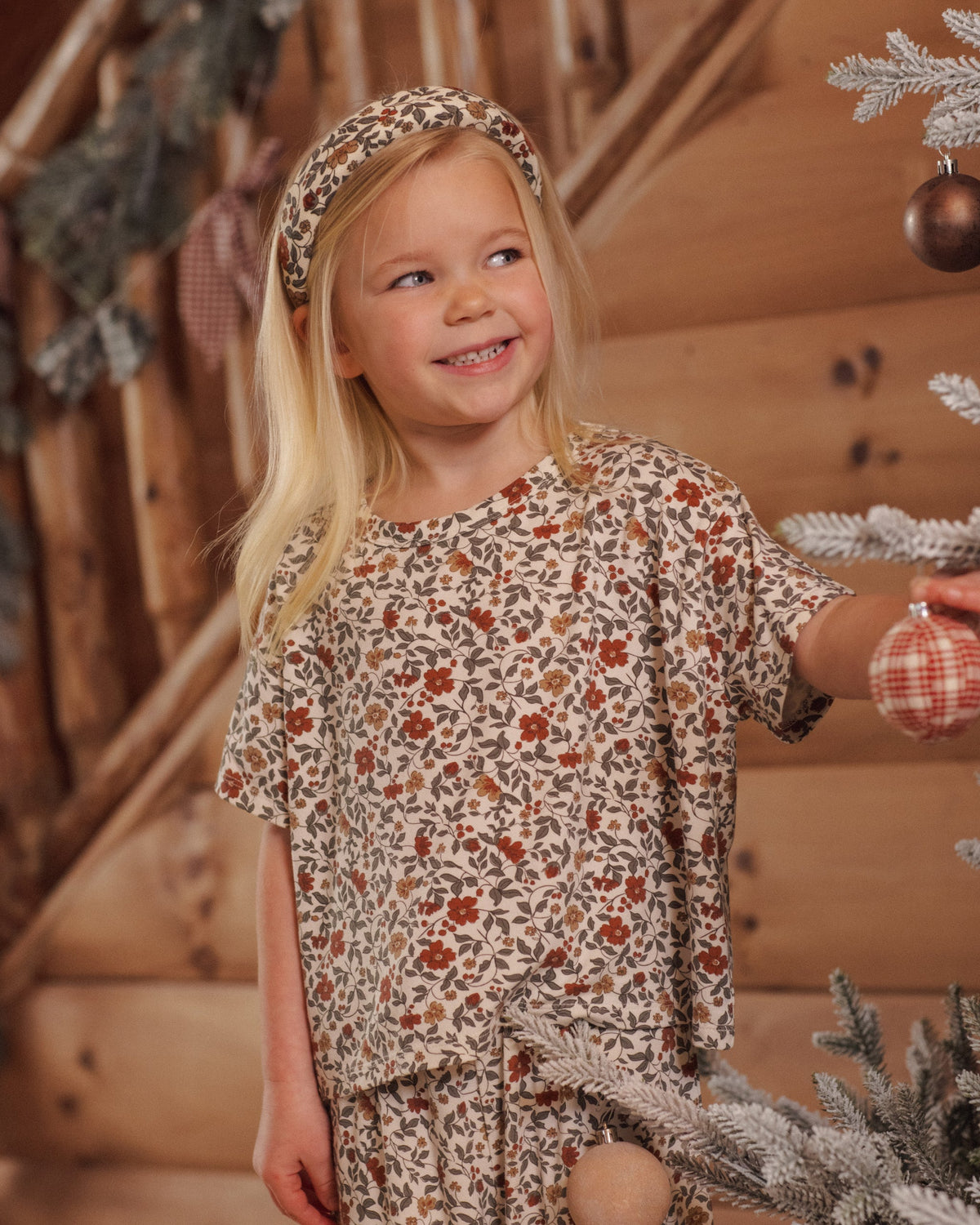 Padded Headband Holiday Floral - Rylee + Cru | Kids Clothes | Trendy Baby Clothes | Modern Infant Outfits |