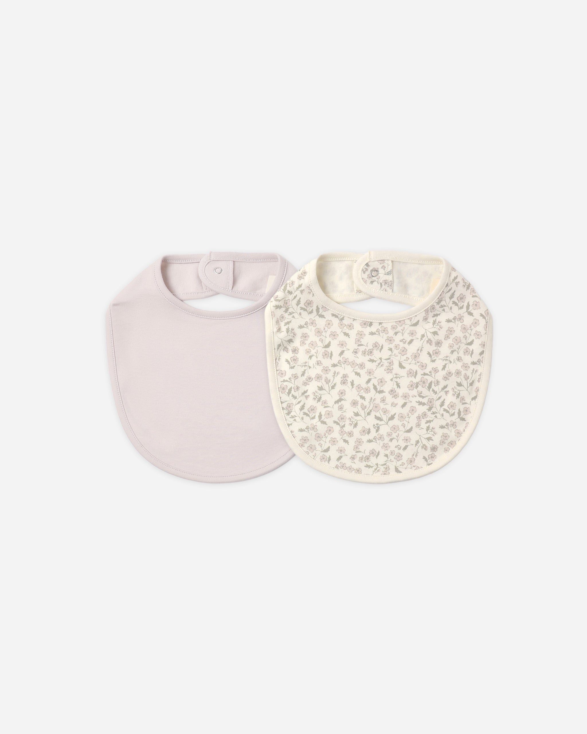 Jersey Snap Bib, 2 Pack Floret, Lilac Mist - Rylee + Cru | Kids Clothes | Trendy Baby Clothes | Modern Infant Outfits |
