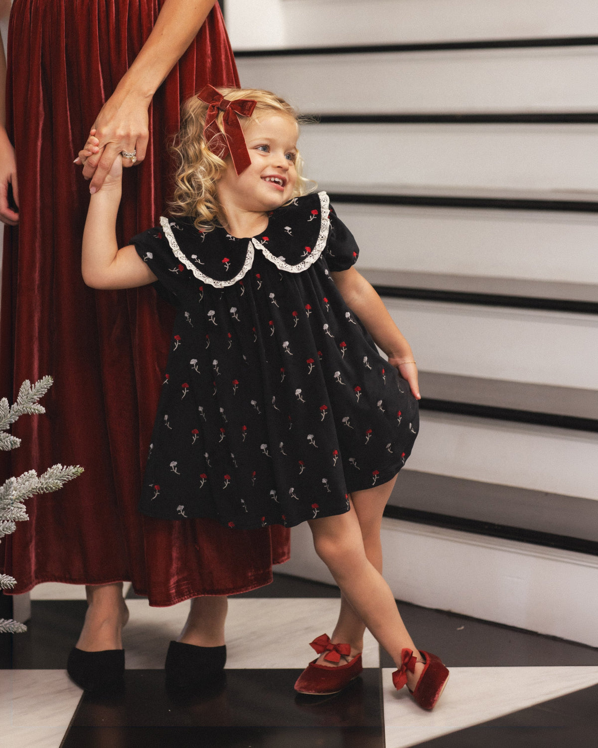 Velvet Bows Set Green, Ruby