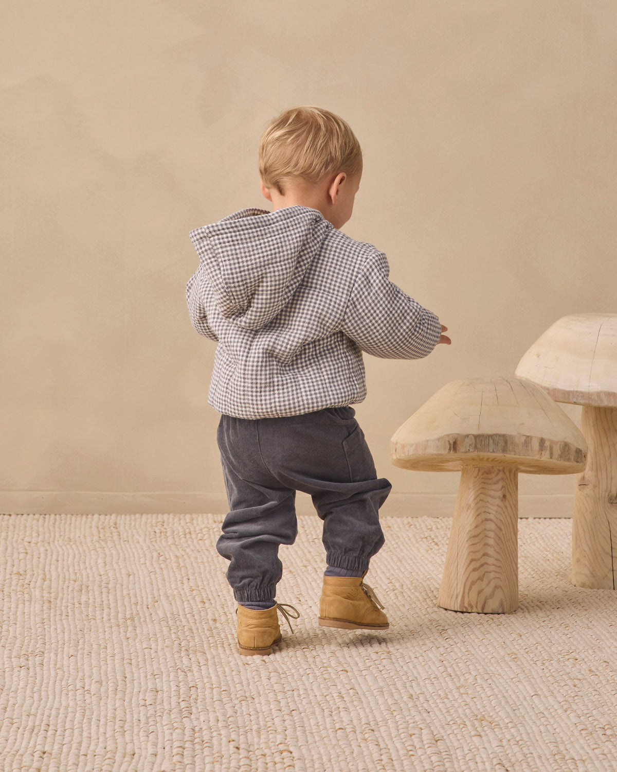 Hooded Woven Jacket Midnight Gingham - Rylee + Cru | Kids Clothes | Trendy Baby Clothes | Modern Infant Outfits |