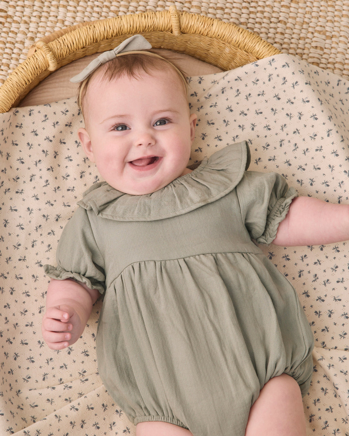 Pointelle Baby Blanket Blue Ditsy - Rylee + Cru | Kids Clothes | Trendy Baby Clothes | Modern Infant Outfits |
