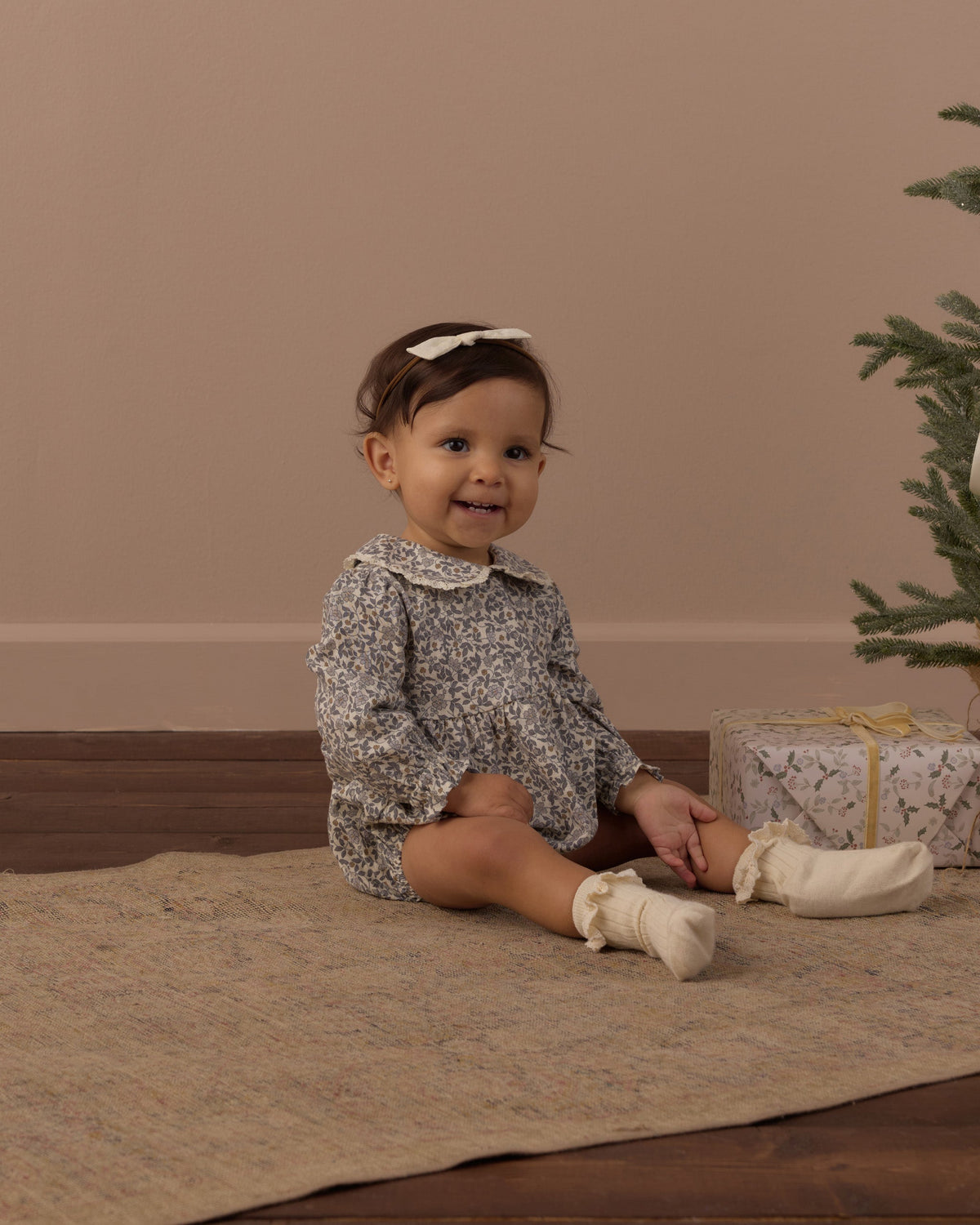 Cora Romper Slate Floral - Rylee + Cru | Kids Clothes | Trendy Baby Clothes | Modern Infant Outfits |