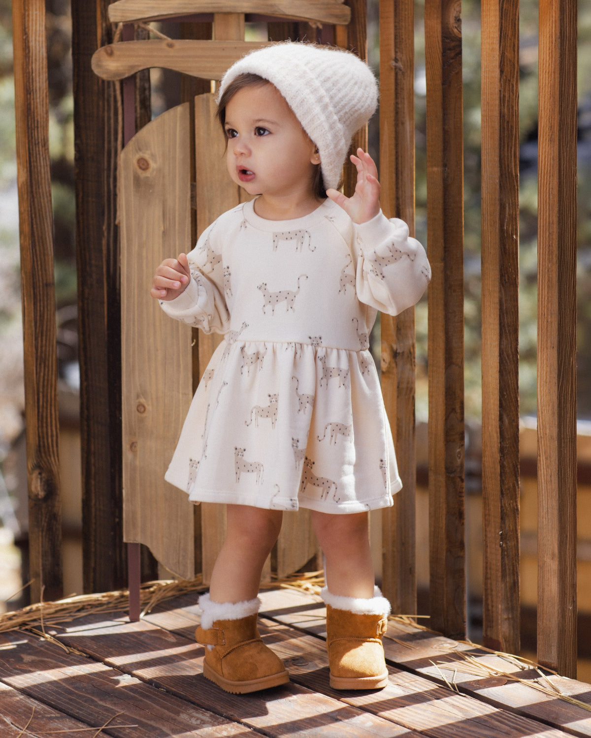 Raglan Dress Leopards - Rylee + Cru | Kids Clothes | Trendy Baby Clothes | Modern Infant Outfits |