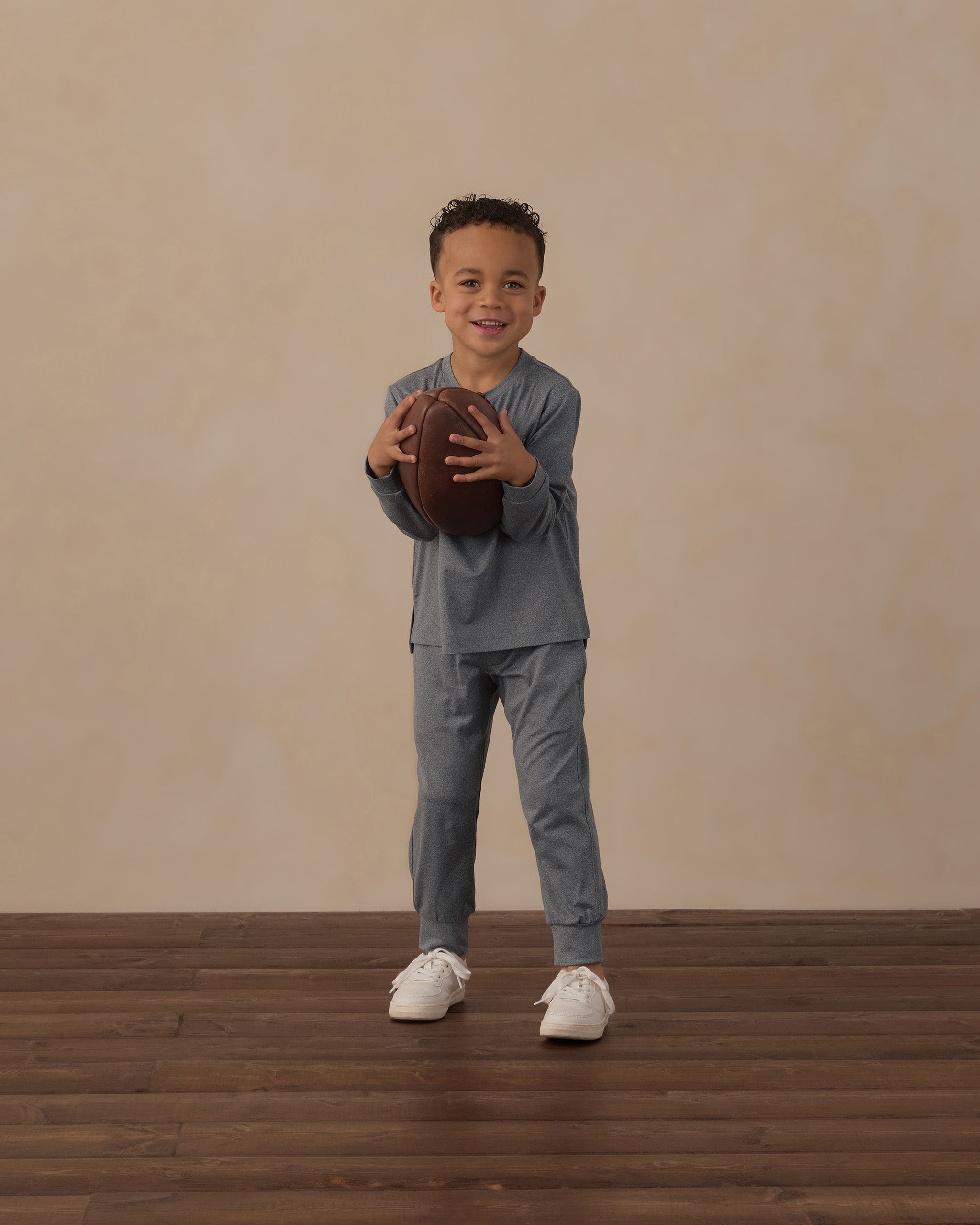 Long Sleeve Pocket Tee Heathered Midnight - Rylee + Cru | Kids Clothes | Trendy Baby Clothes | Modern Infant Outfits |