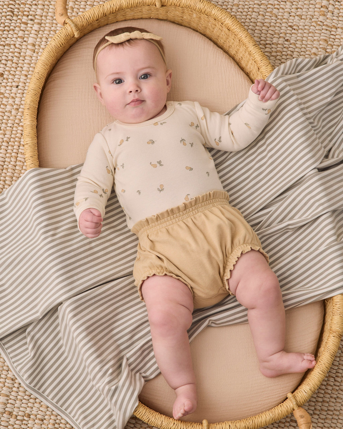 Jersey Bodysuit, 2 Pack Pears, Laurel Stripe - Rylee + Cru | Kids Clothes | Trendy Baby Clothes | Modern Infant Outfits |