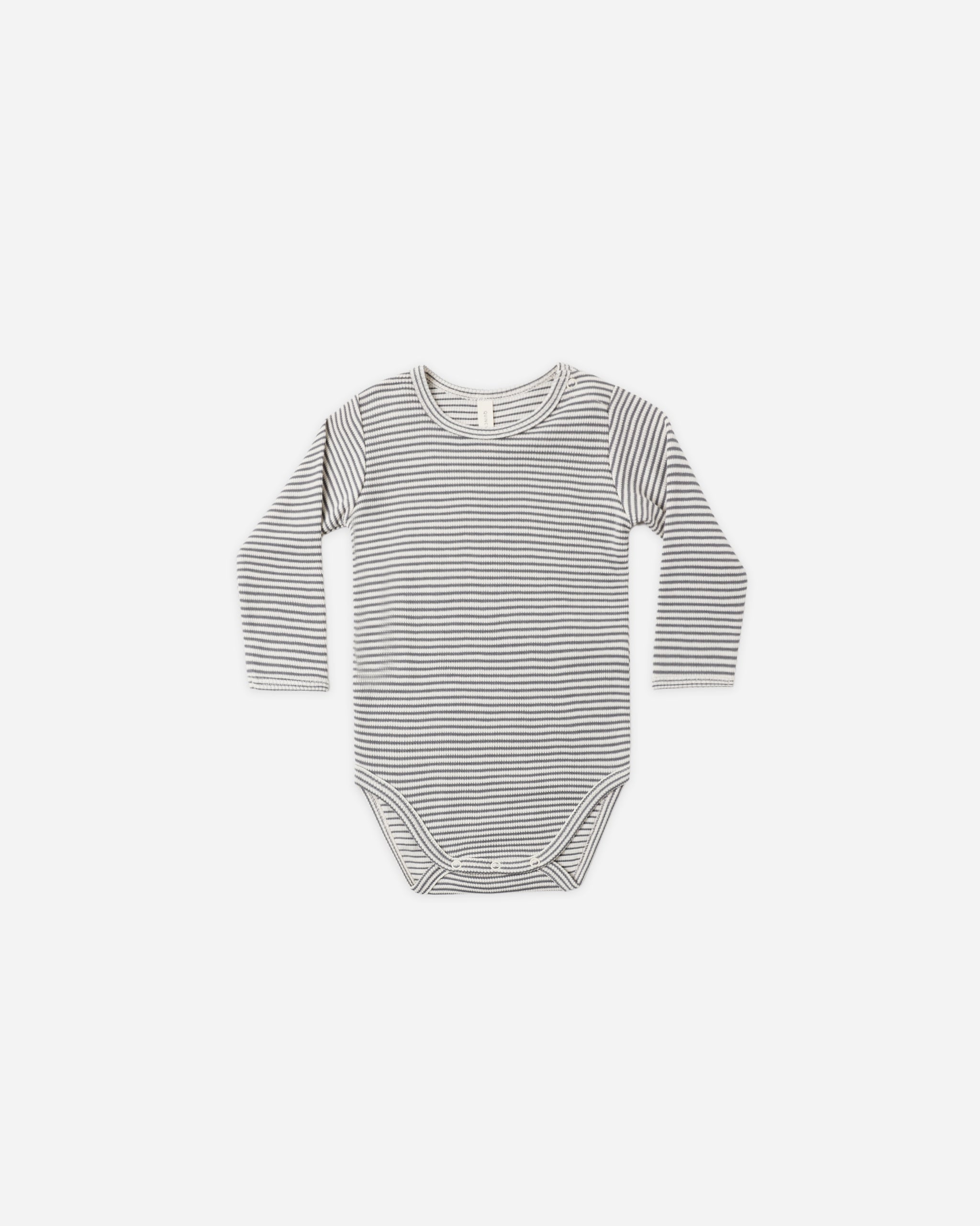 Waffle Long Sleeve Bodysuit Midnight Microstripe - Rylee + Cru | Kids Clothes | Trendy Baby Clothes | Modern Infant Outfits |