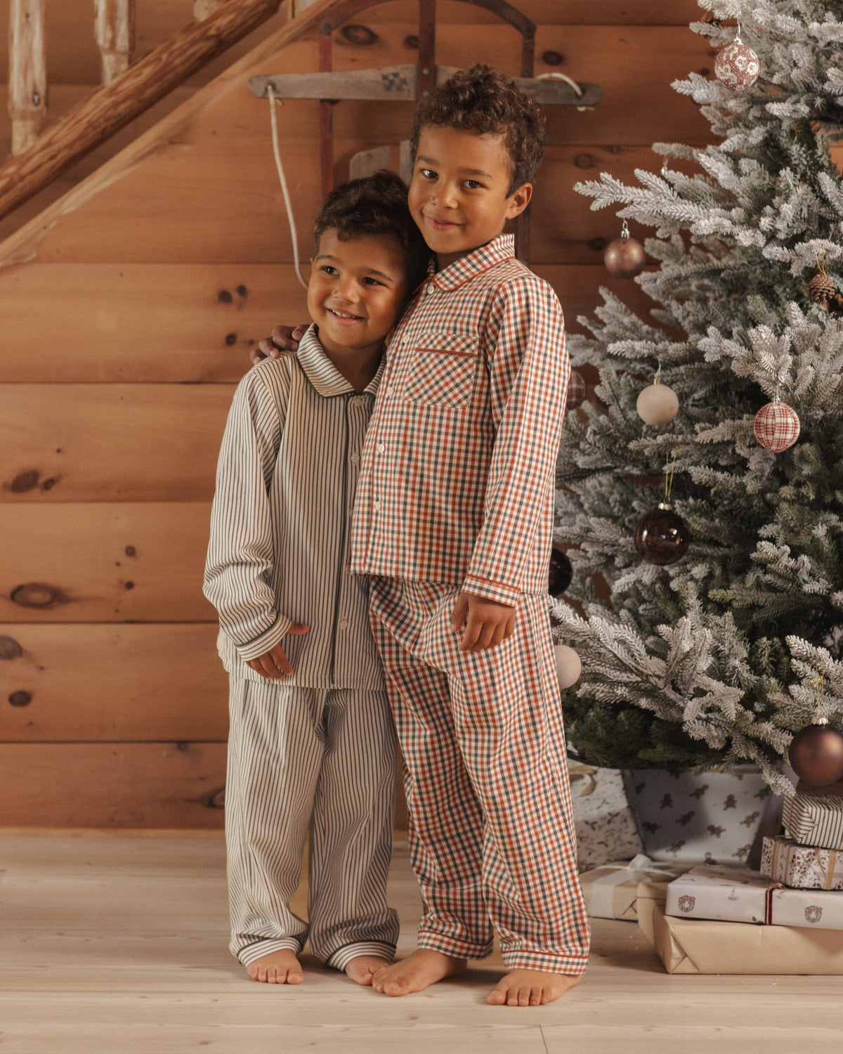 Long Sleeve Pajamas Evergreen Stripe - Rylee + Cru | Kids Clothes | Trendy Baby Clothes | Modern Infant Outfits |
