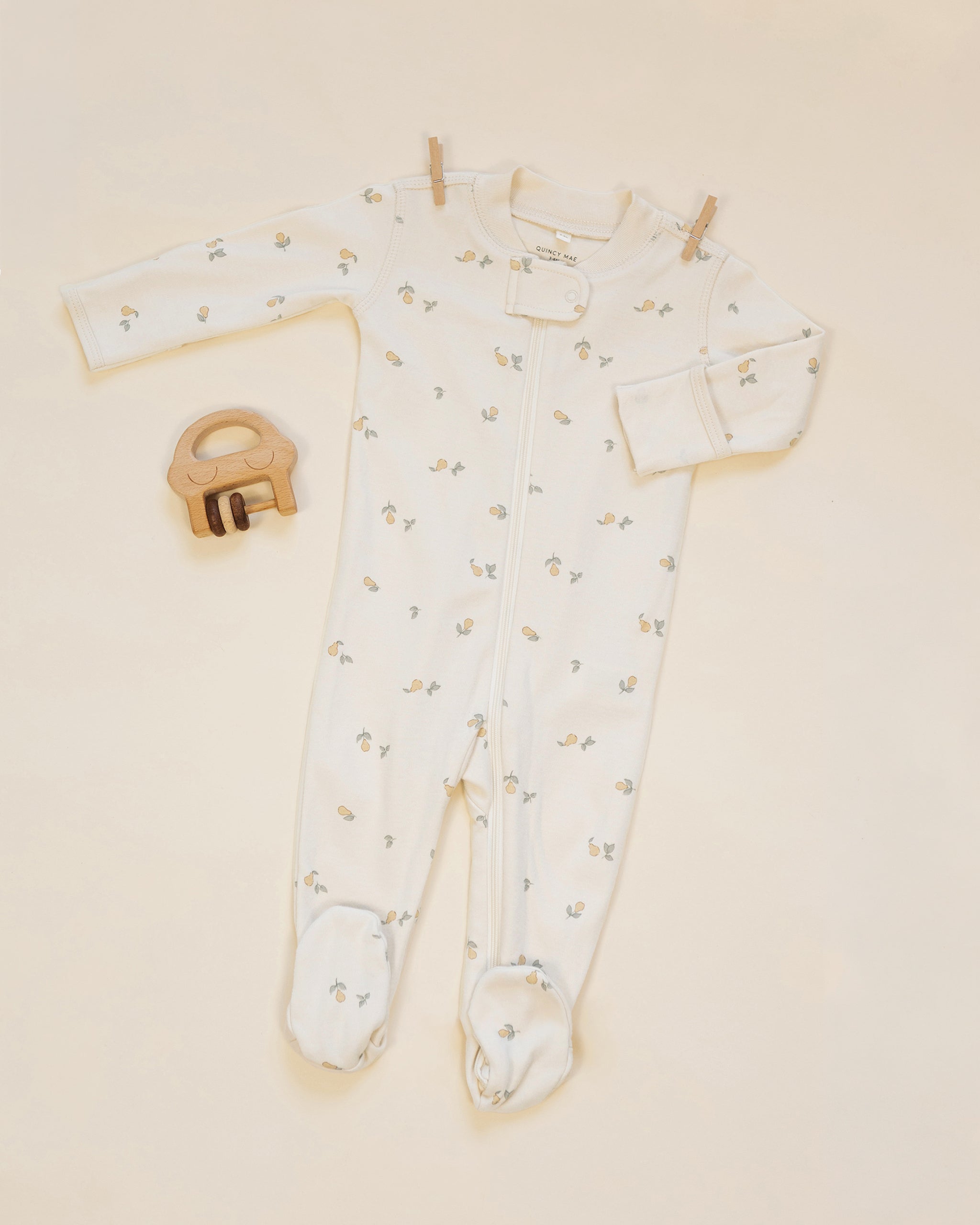 Zip Long Sleeve Sleeper Footie Pears - Rylee + Cru | Kids Clothes | Trendy Baby Clothes | Modern Infant Outfits |
