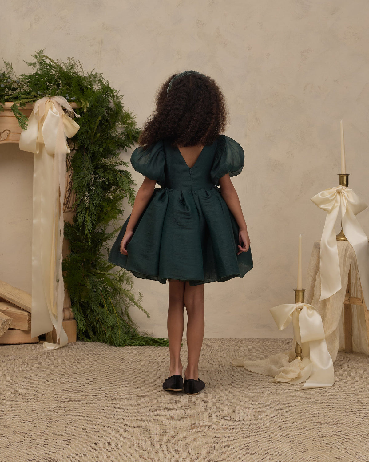 Sofia Dress Green Shimmer
