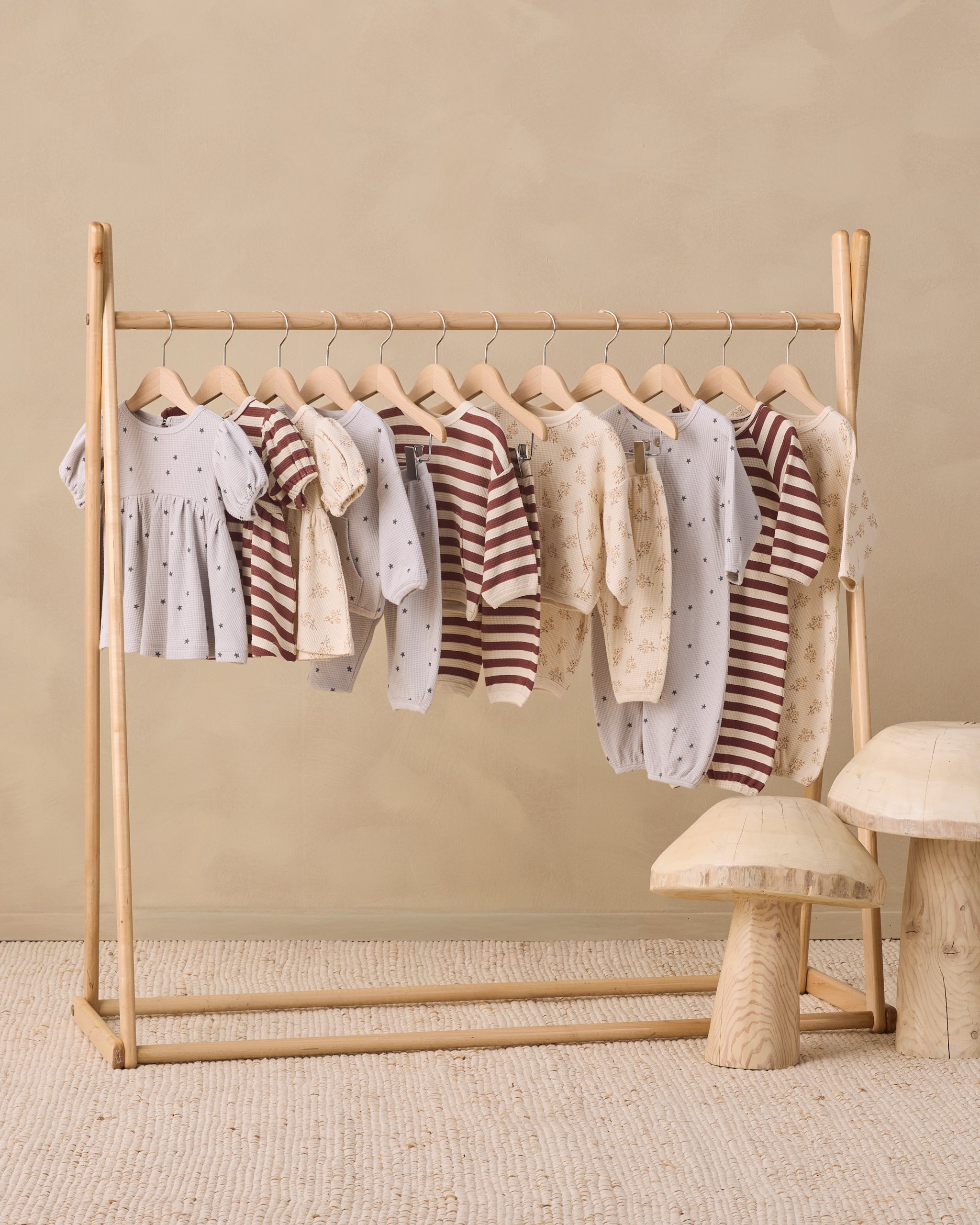 Waffle Long Sleeve Jumpsuit Black Cherry Stripe - Rylee + Cru | Kids Clothes | Trendy Baby Clothes | Modern Infant Outfits |