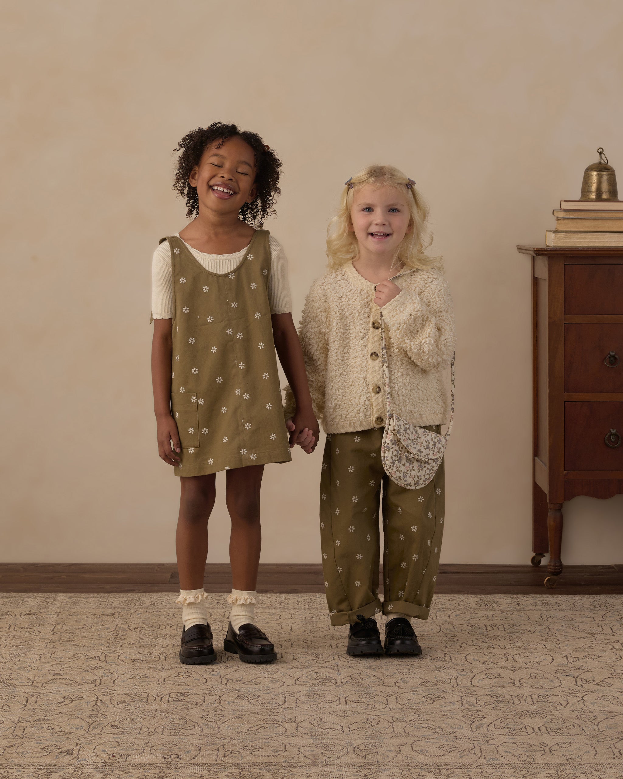 Barrel Pant Embroidered Daisies - Rylee + Cru | Kids Clothes | Trendy Baby Clothes | Modern Infant Outfits |