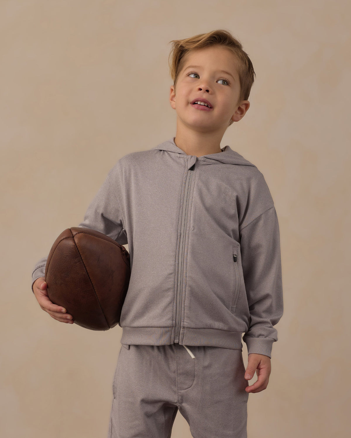 Tech Hoodie Heathered Dusty Blue - Rylee + Cru | Kids Clothes | Trendy Baby Clothes | Modern Infant Outfits |