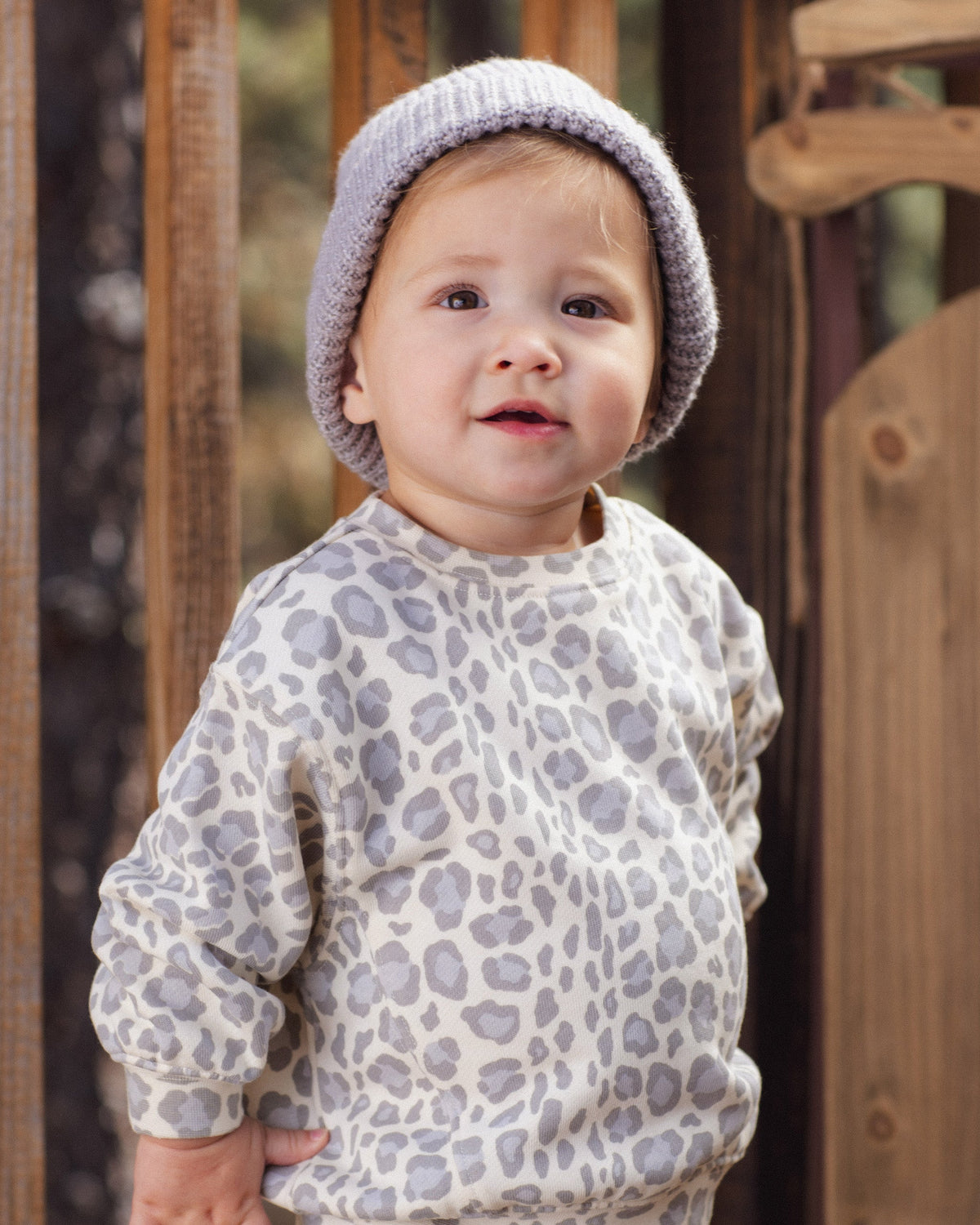Oversized Sweatshirt Blue Leopard - Rylee + Cru | Kids Clothes | Trendy Baby Clothes | Modern Infant Outfits |