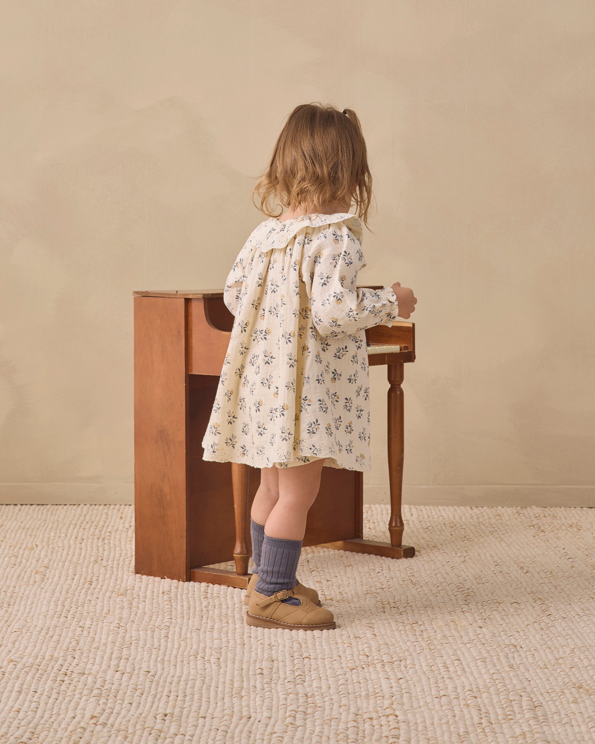 Long Sleeve Isla Dress French Floral - Rylee + Cru | Kids Clothes | Trendy Baby Clothes | Modern Infant Outfits |