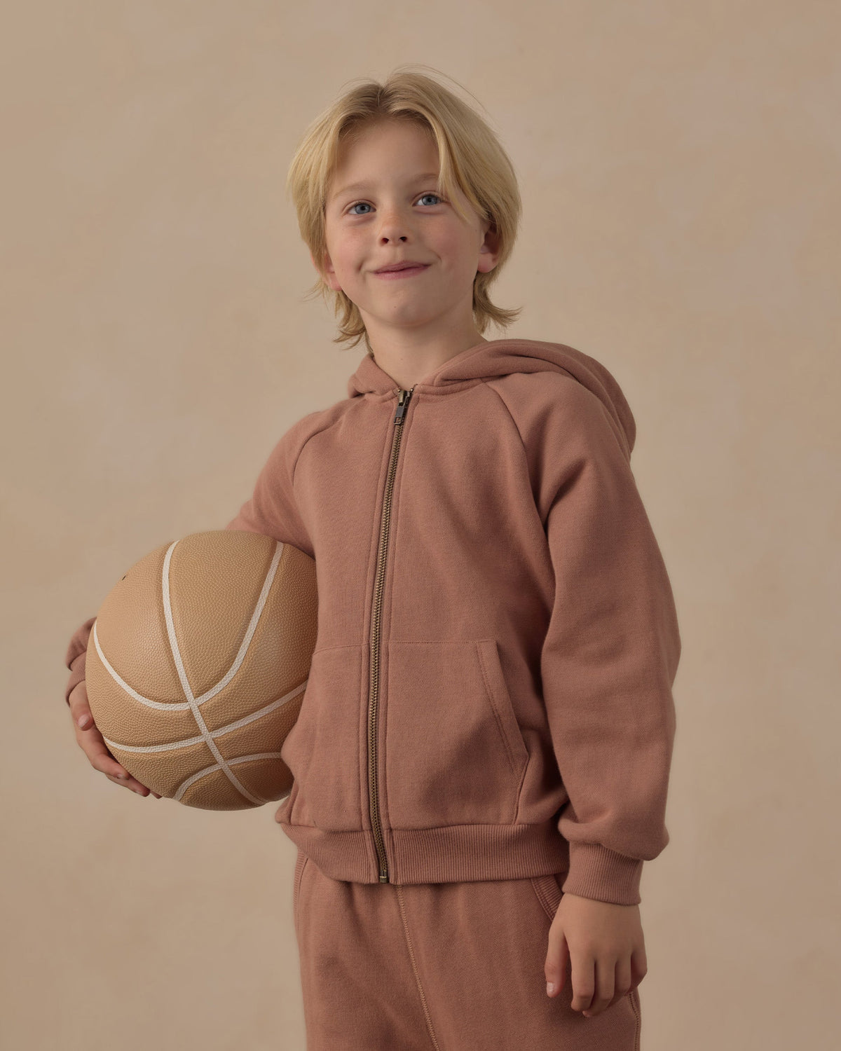Zip Raglan Hoodie Clay - Rylee + Cru | Kids Clothes | Trendy Baby Clothes | Modern Infant Outfits |