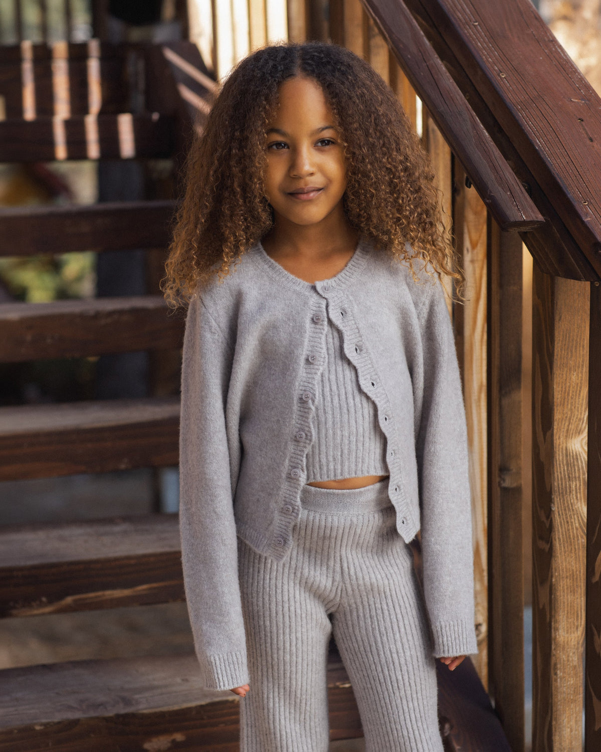 Scallop Cardigan Dusty Blue - Rylee + Cru | Kids Clothes | Trendy Baby Clothes | Modern Infant Outfits |