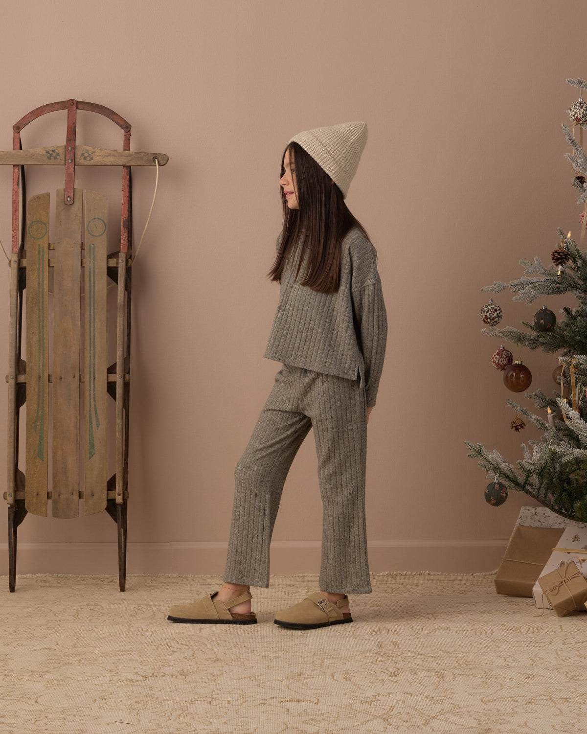 Cozy Rib Knit Set Evergreen - Rylee + Cru | Kids Clothes | Trendy Baby Clothes | Modern Infant Outfits |