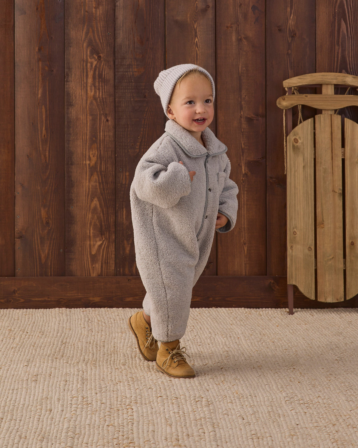 Shearling Jumpsuit Fog - Rylee + Cru | Kids Clothes | Trendy Baby Clothes | Modern Infant Outfits |