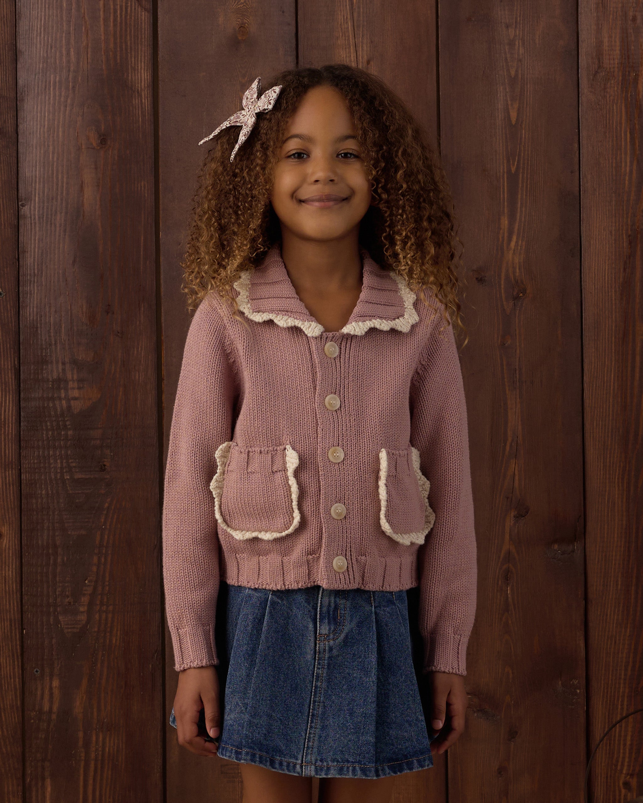 Collared Cardigan Rosewood - Rylee + Cru | Kids Clothes | Trendy Baby Clothes | Modern Infant Outfits |