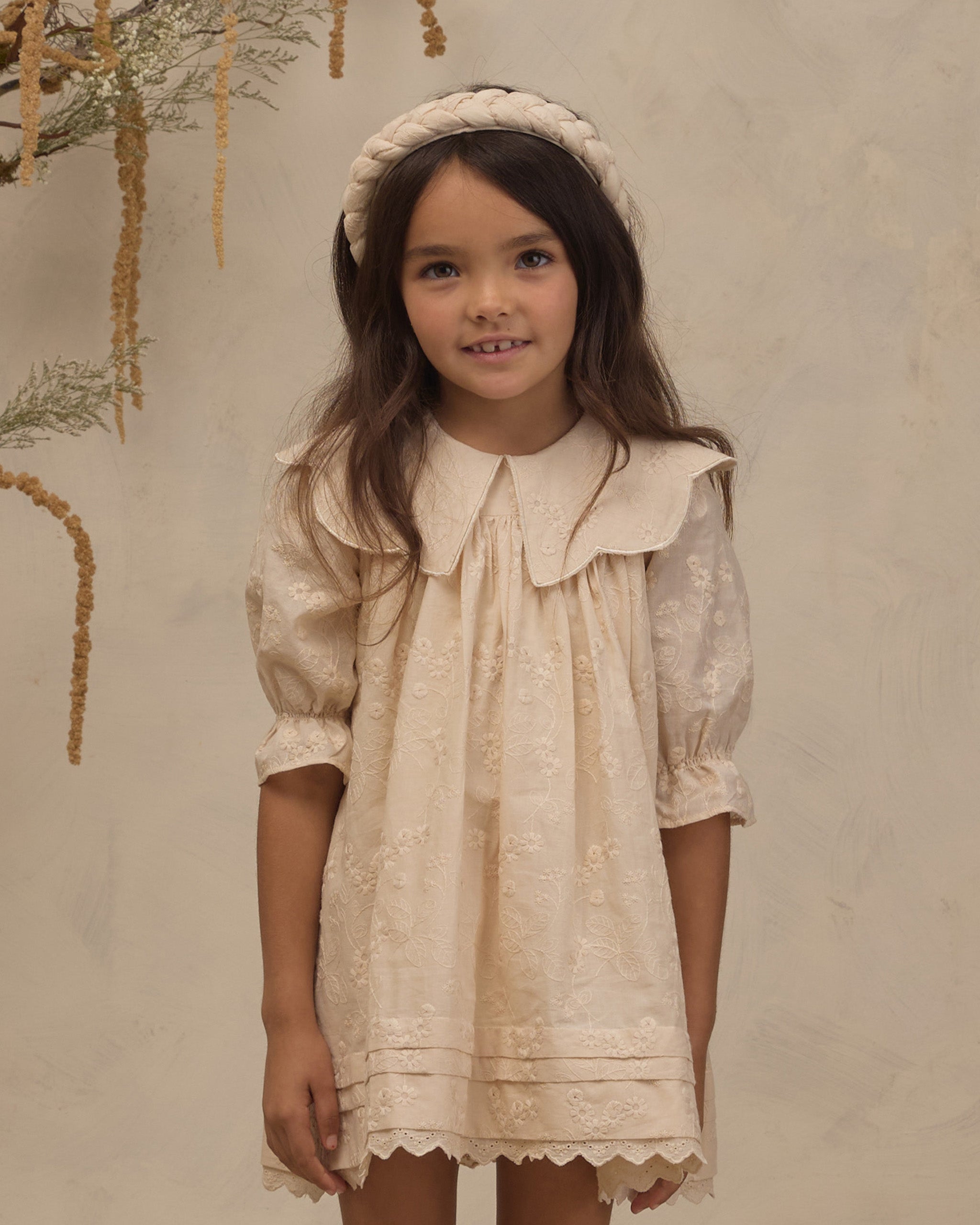 Mabel Dress Natural - Rylee + Cru | Kids Clothes | Trendy Baby Clothes | Modern Infant Outfits |