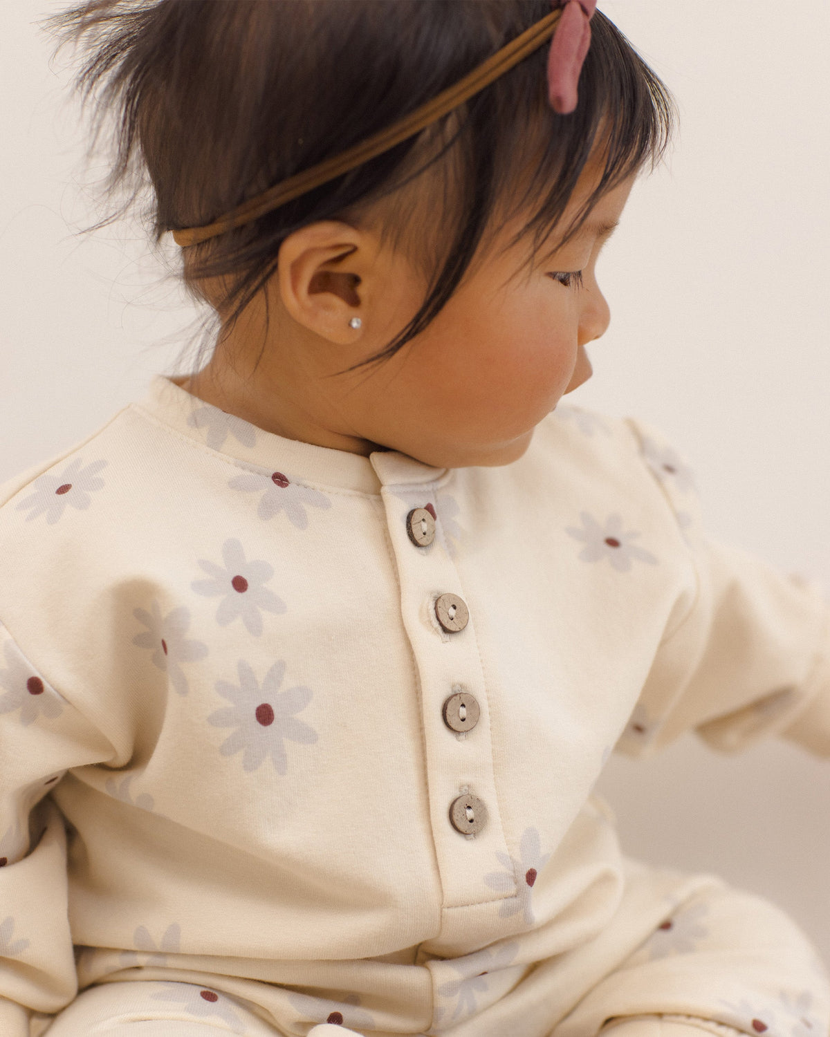 Relaxed Fleece Jumpsuit Blue Daisy - Rylee + Cru | Kids Clothes | Trendy Baby Clothes | Modern Infant Outfits |