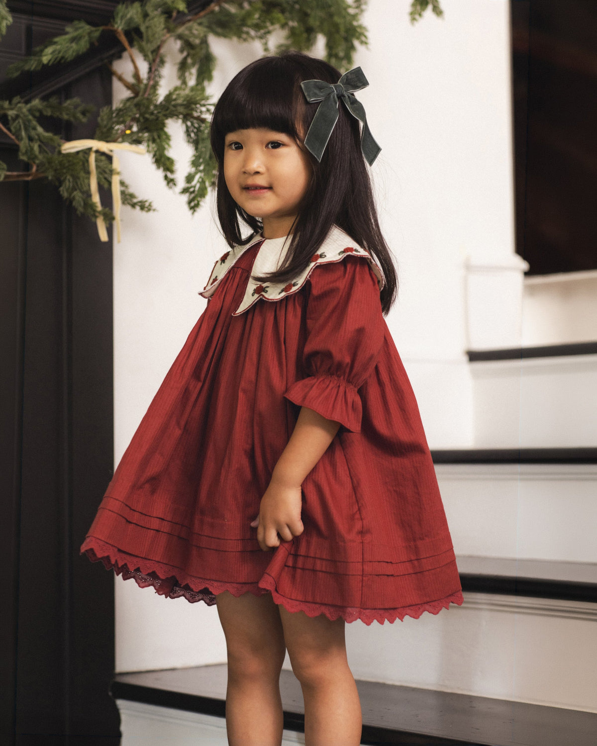 Velvet Bows Set Green, Ruby