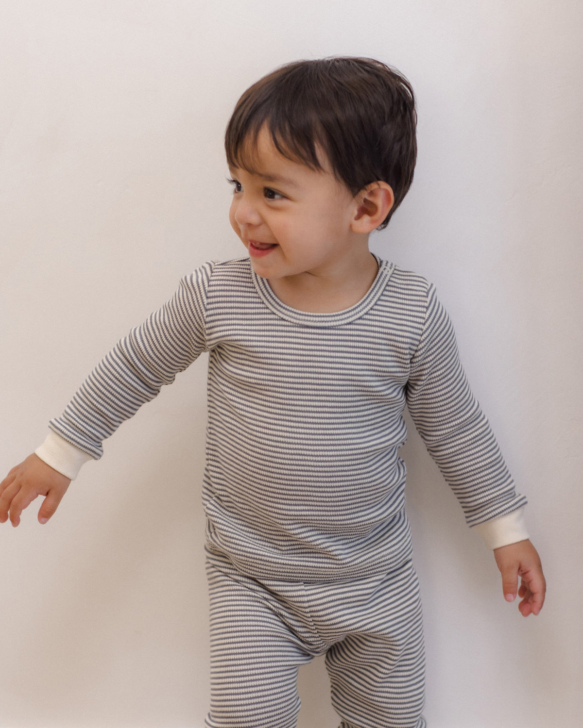 Waffle Top + Pant Set Midnight Microstripe - Rylee + Cru | Kids Clothes | Trendy Baby Clothes | Modern Infant Outfits |