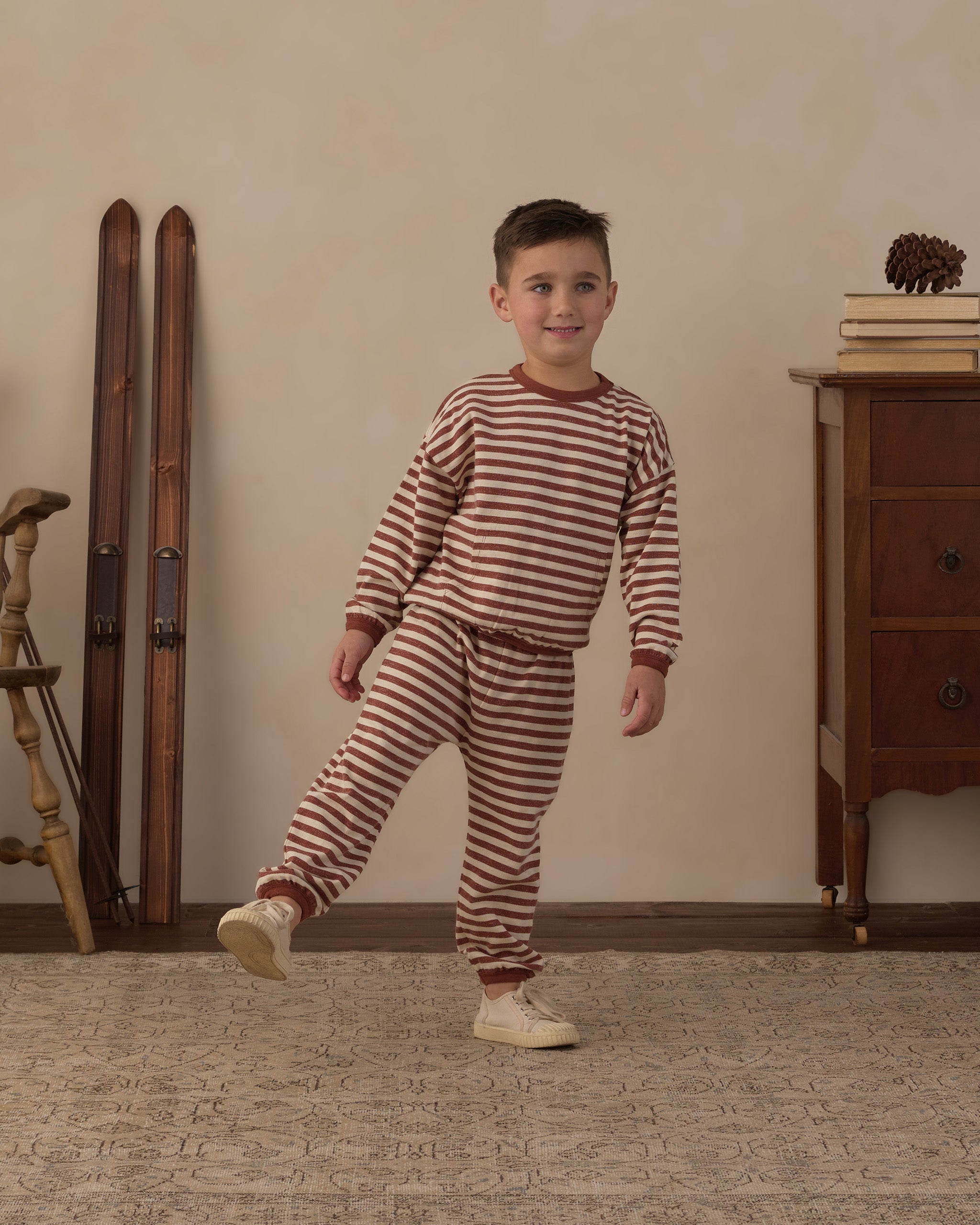 Relaxed Set Brick Stripe - Rylee + Cru | Kids Clothes | Trendy Baby Clothes | Modern Infant Outfits |