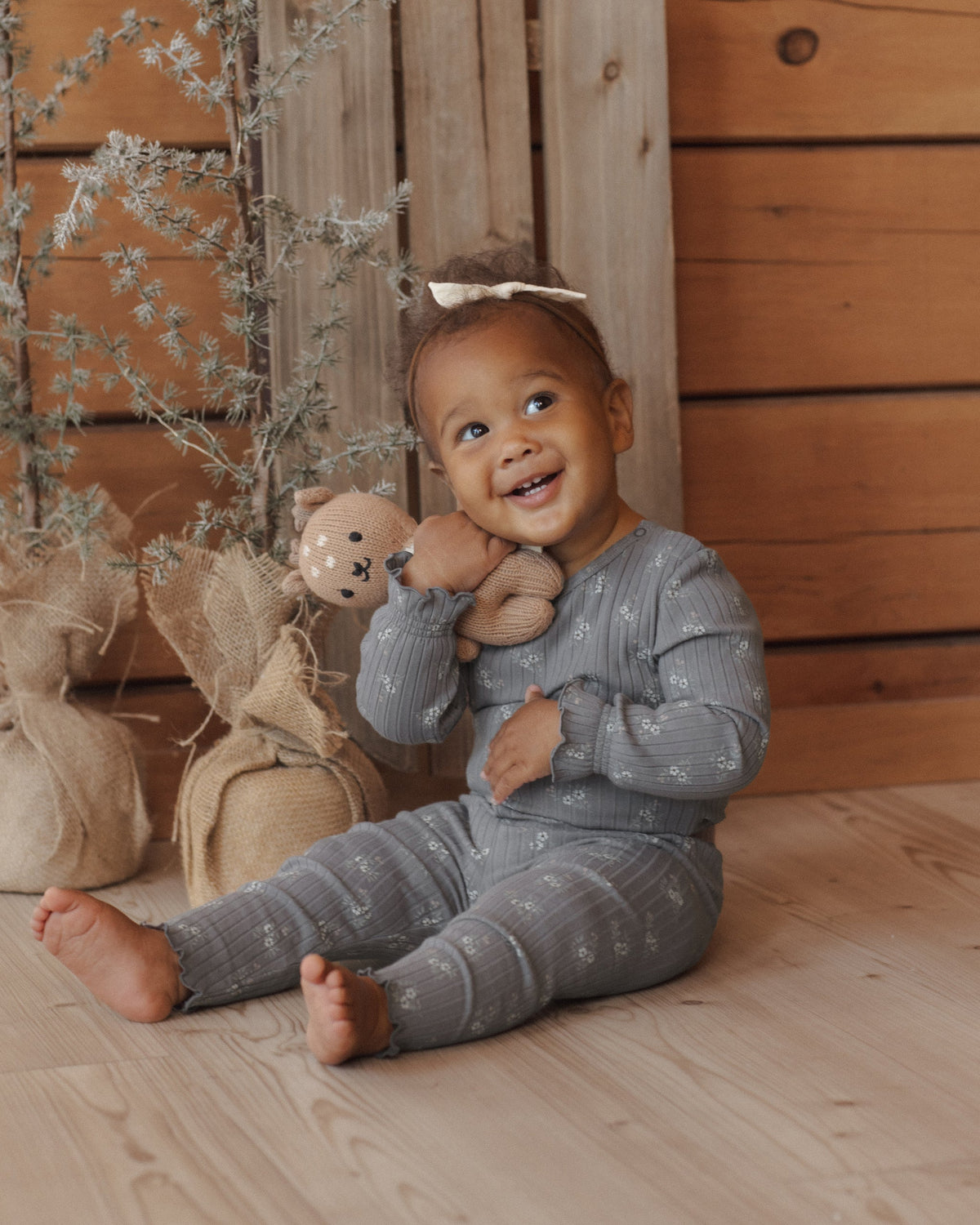Smyth Bodysuit Slate Bloom - Rylee + Cru | Kids Clothes | Trendy Baby Clothes | Modern Infant Outfits |