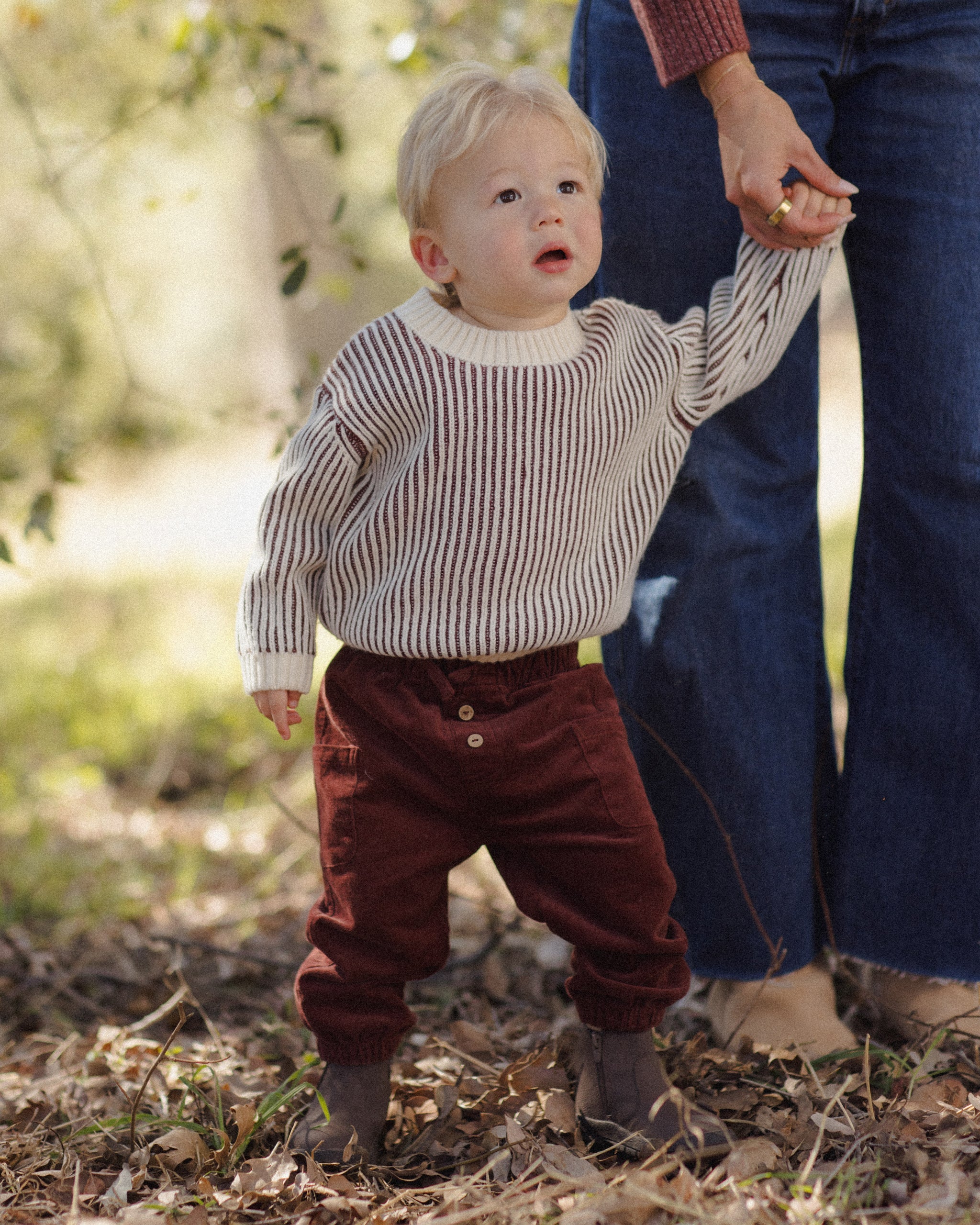 Relaxed Knit Sweater Black Cherry Stripe - Rylee + Cru | Kids Clothes | Trendy Baby Clothes | Modern Infant Outfits |