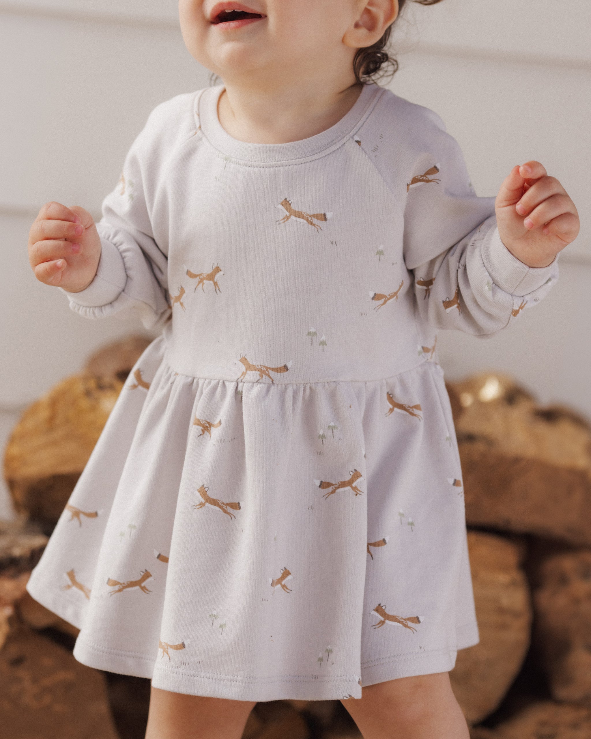 Raglan Dress Foxes - Rylee + Cru | Kids Clothes | Trendy Baby Clothes | Modern Infant Outfits |