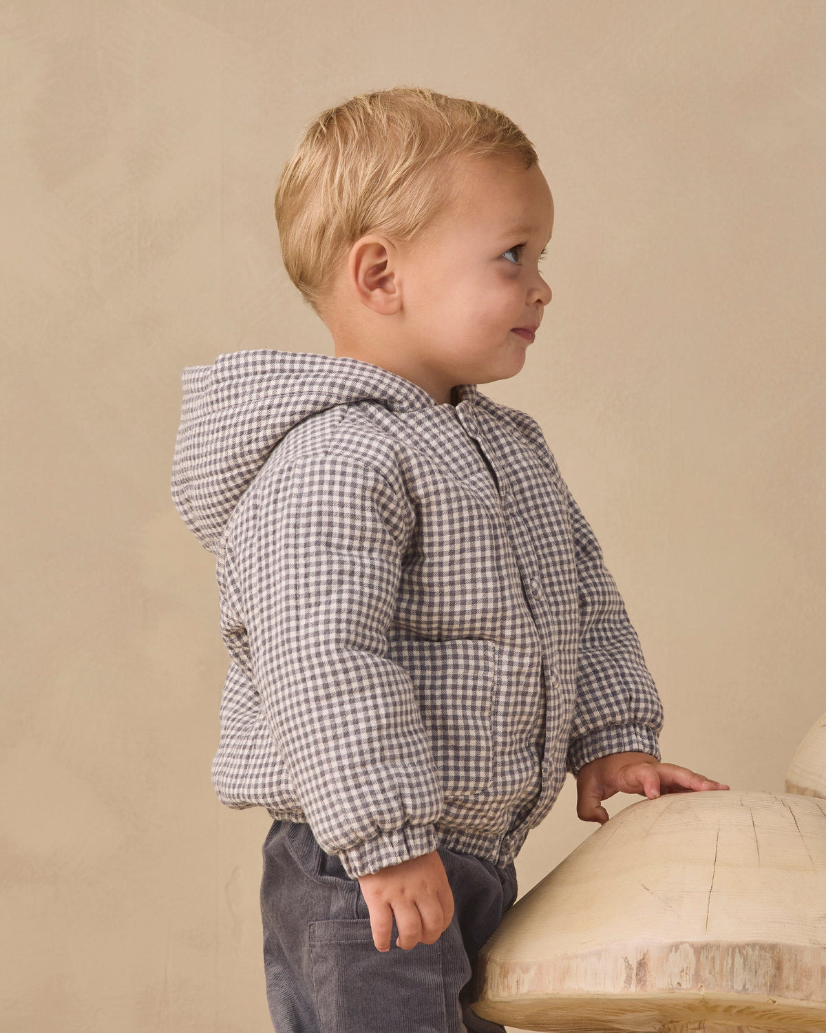 Hooded Woven Jacket Midnight Gingham - Rylee + Cru | Kids Clothes | Trendy Baby Clothes | Modern Infant Outfits |